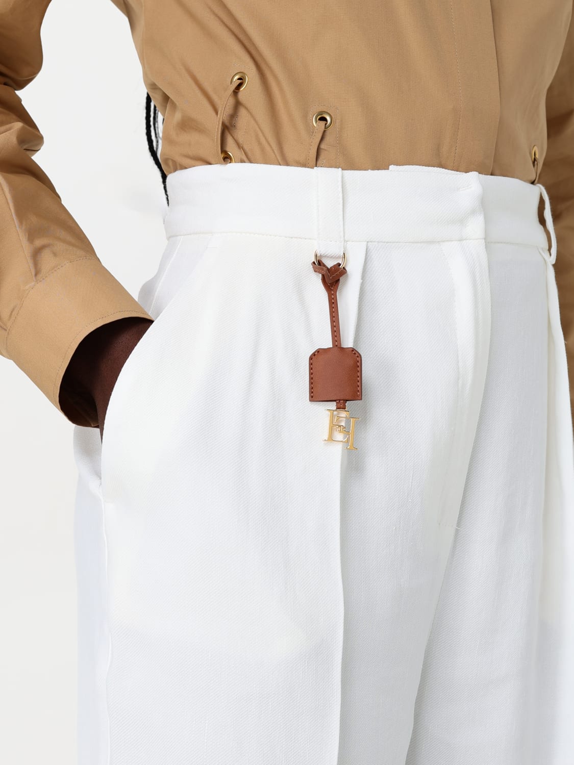 パンツ ELISABETTA FRANCHI Woman Pants White PA097 360 ELISABETTA FRANCHI: Pants woman - White | Elisabetta Franchi
