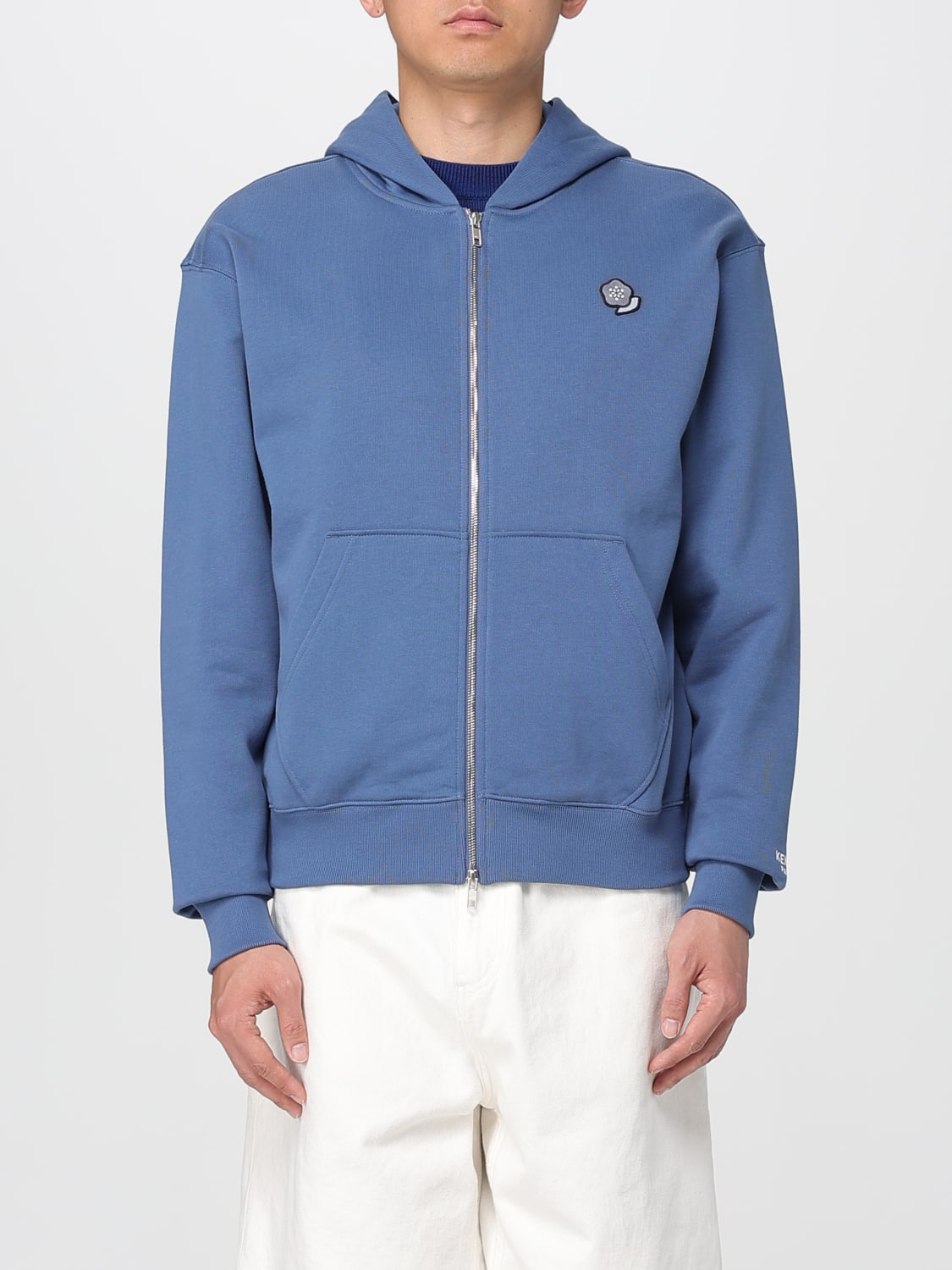 KENZO FELPA: Felpa con cappuccio e zip Kenzo, Blue - Img 1