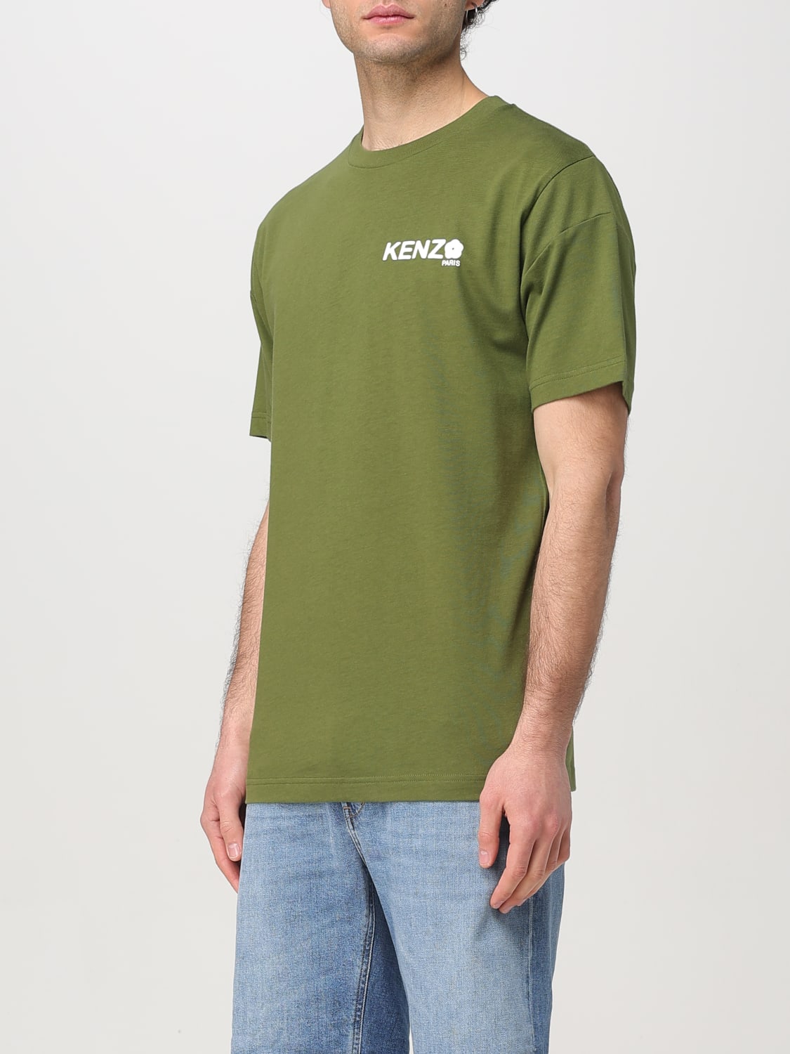 Tシャツ・カットソー KENZO Men T-shirt Kaki FF55TS4894SG 50 KENZO: T-shirt men - Kaki | Kenzo t-shirt FF55TS4894SG