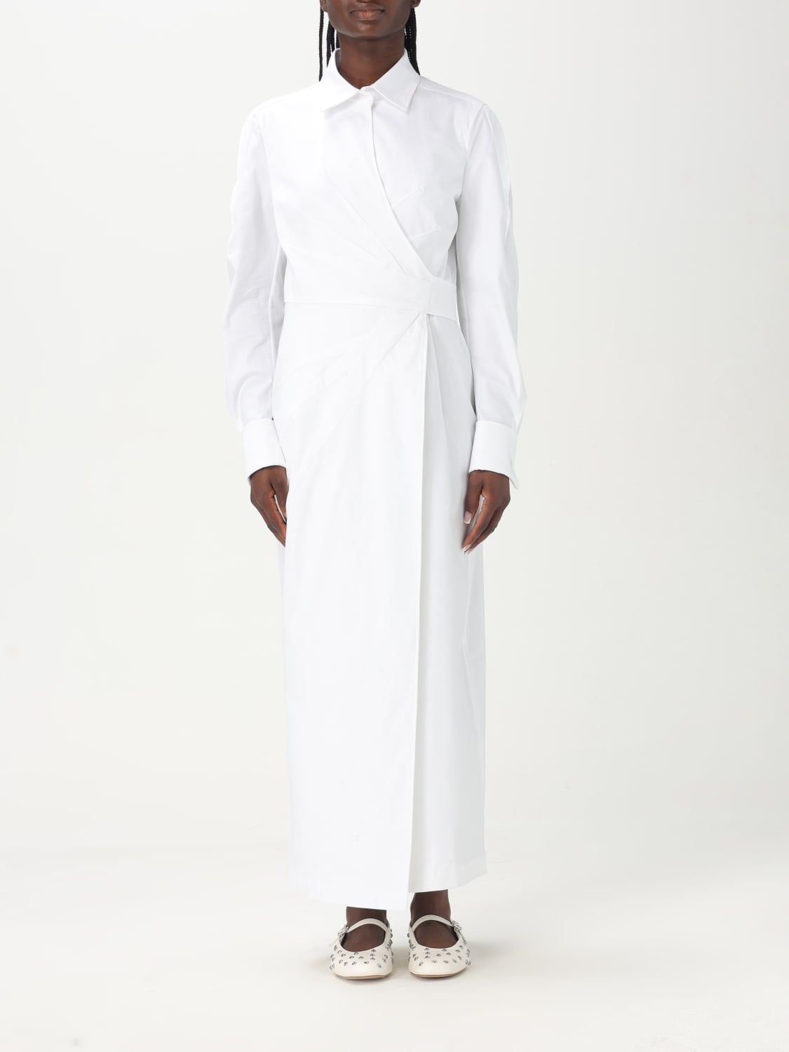 MAX MARA ABITO: Abito chemisier Max Mara in cotone stretch , Bianco - Img 1