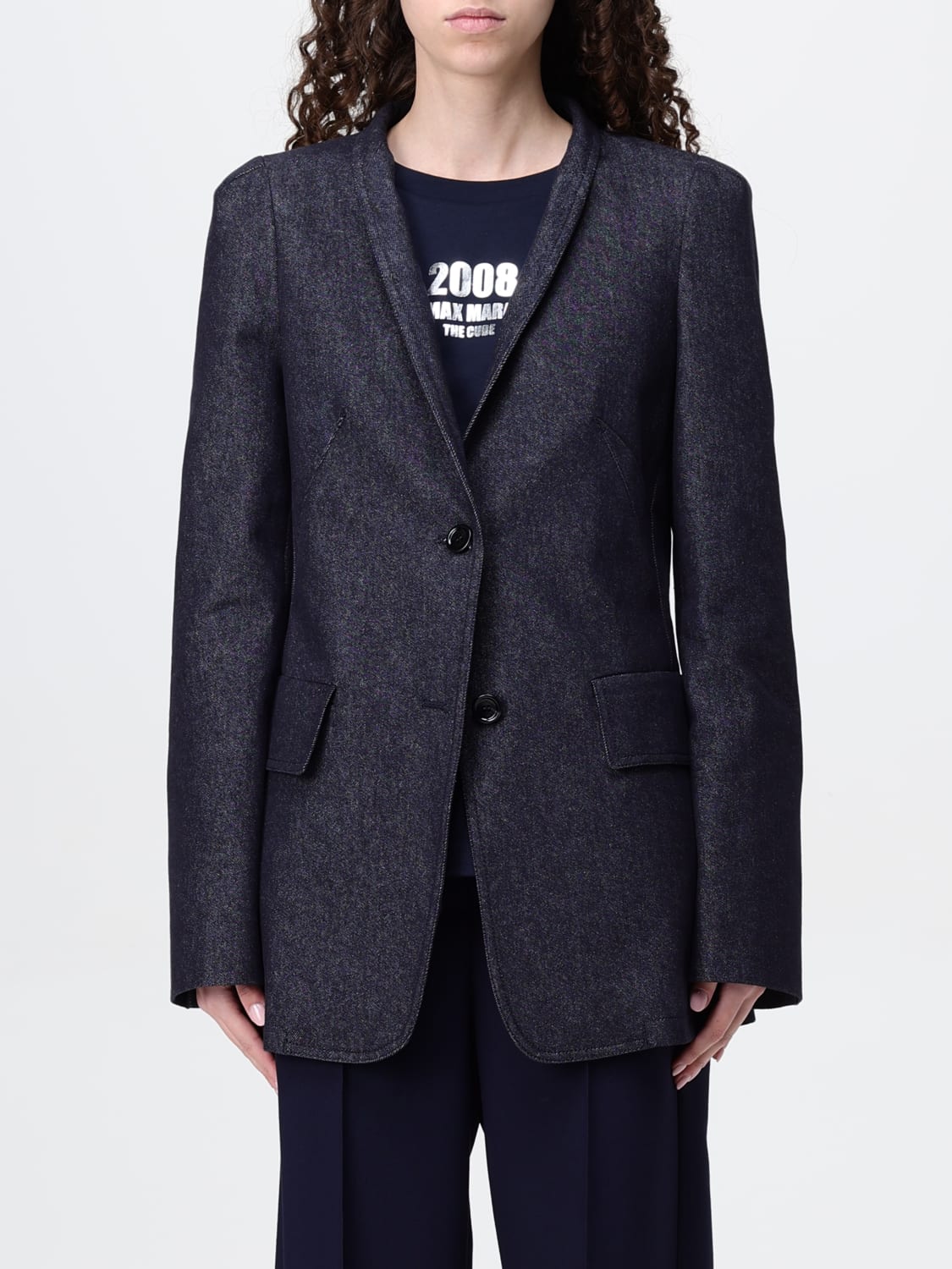MAX MARA JACKET: Jacket woman Max Mara, Blue - Img 1