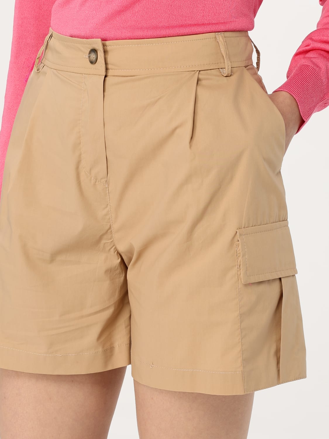 ショートパンツ KAOS Women Shorts  Burmudas QPJCO005 6026 Beige Kaos QPJCO005 Woman Beige Shorts - Zuklat