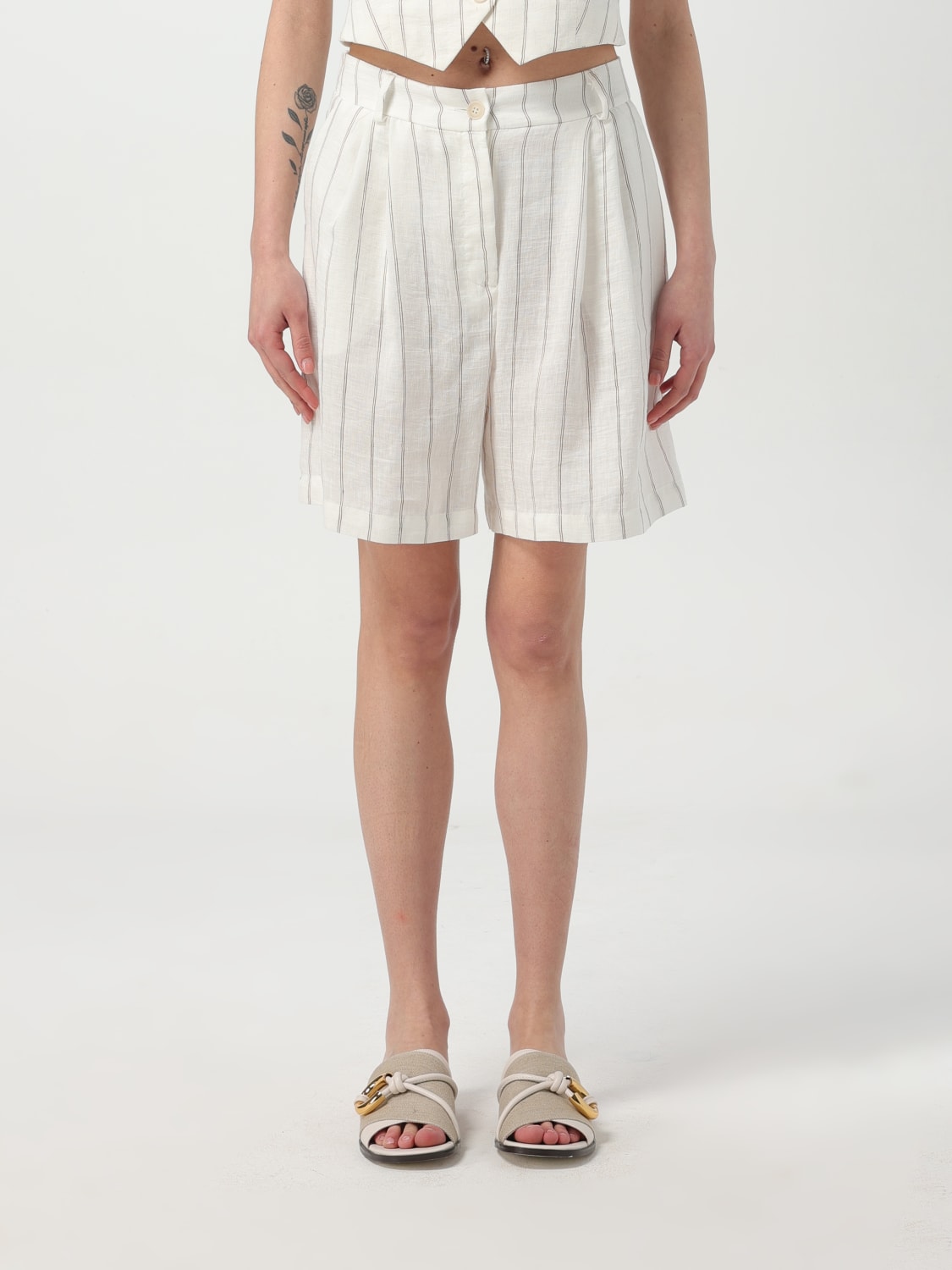 ショートパンツ KAOS Woman Short Natural QPJCO034 1041 KAOS: Short woman - Natural | Kaos short QPJCO034 online at