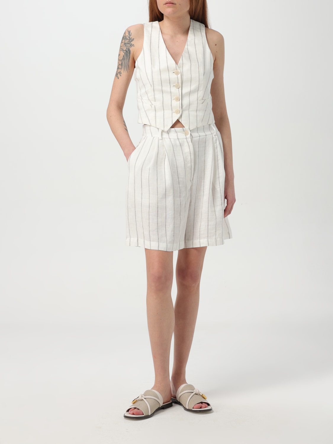 ショートパンツ KAOS Woman Short Natural QPJCO034 1041 KAOS: Short woman - Natural | Kaos short QPJCO034 online at