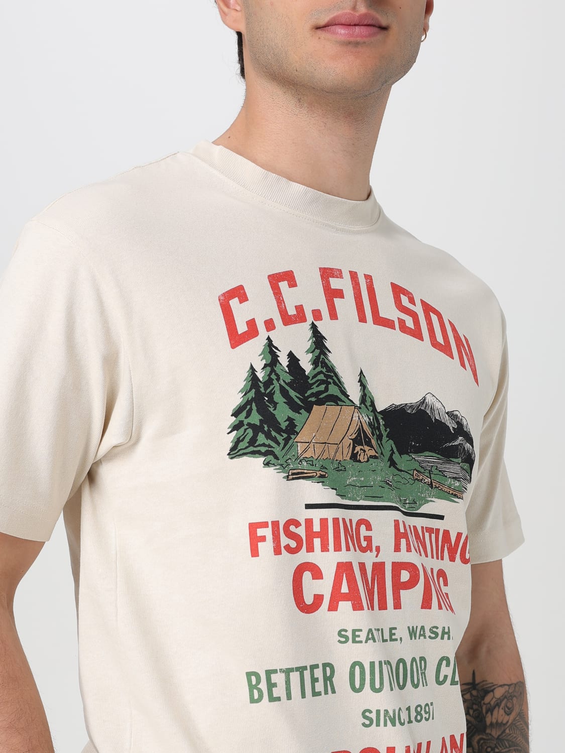FILSON T-SHIRT: T-shirt men Filson, Blue - Img 3