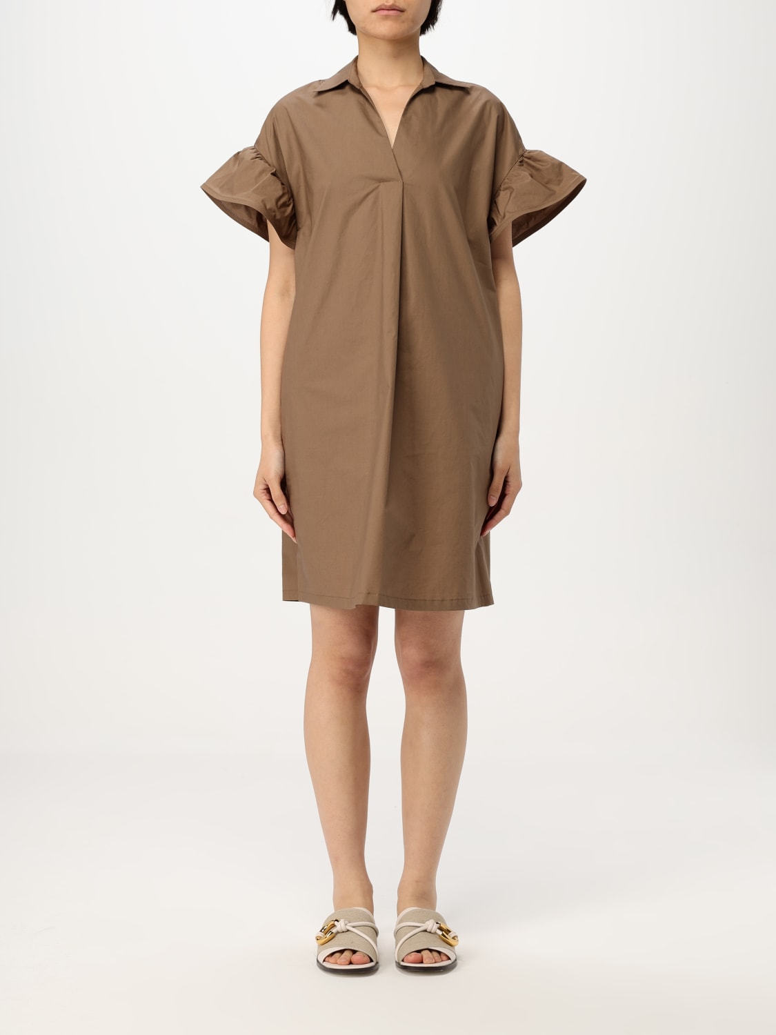 ワンピース KAOS Woman Dress Brown QPJLE018 1066 KAOS: Dress woman - Brown | Kaos dress QPJLE018 online at