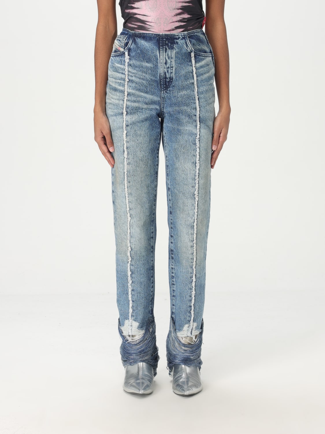 DIESEL JEANS: Jeans Diesel in denim , Azzurro - Img 1