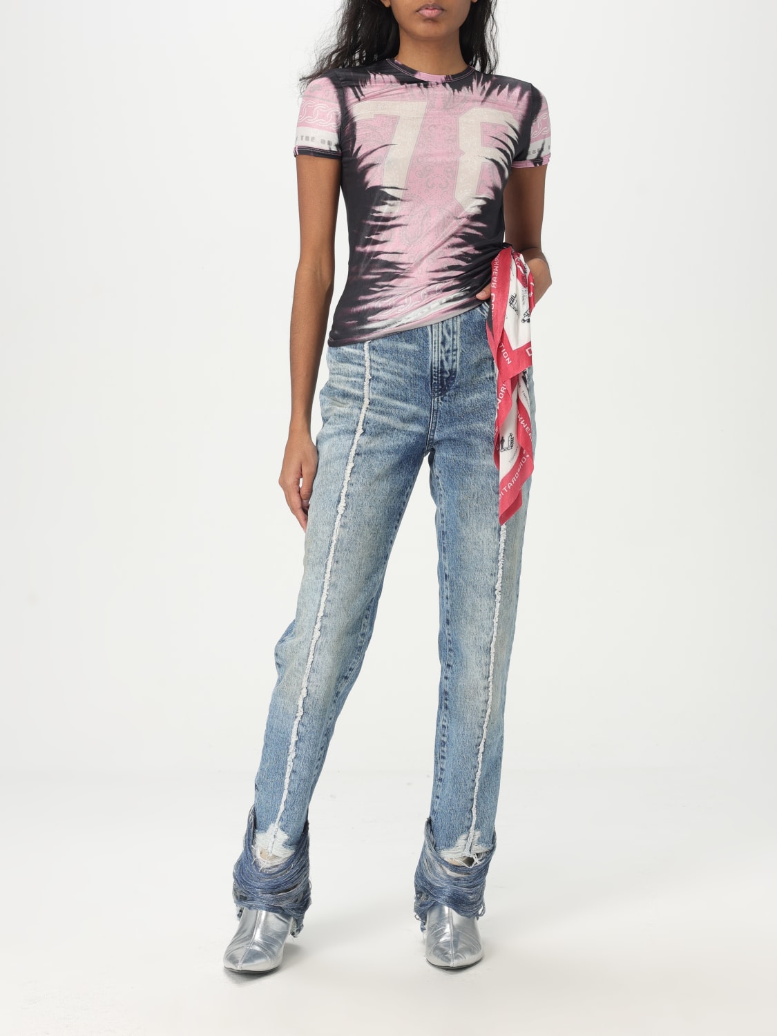 DIESEL JEANS: Jeans Diesel in denim , Azzurro - Img 2