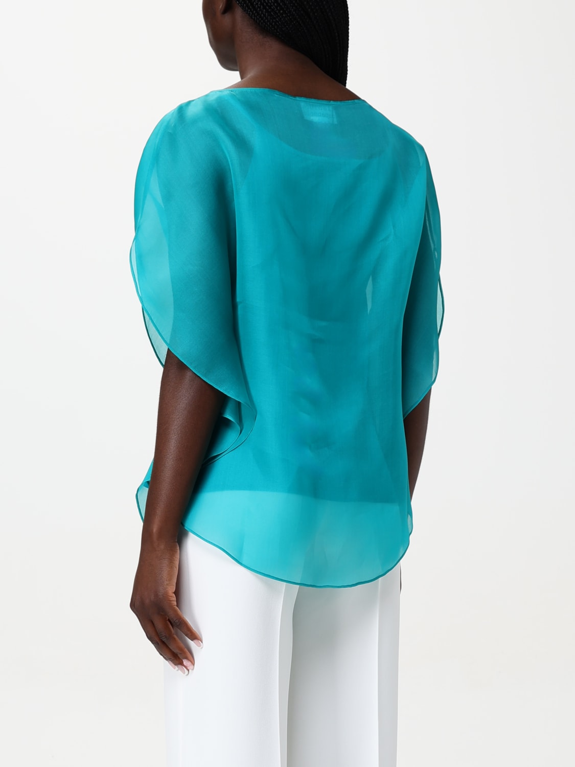 GIANLUCA CAPANNOLO TOP E BLUSE: Blusa Gianluca Capannolo in chiffon , Ottanio - Img 3