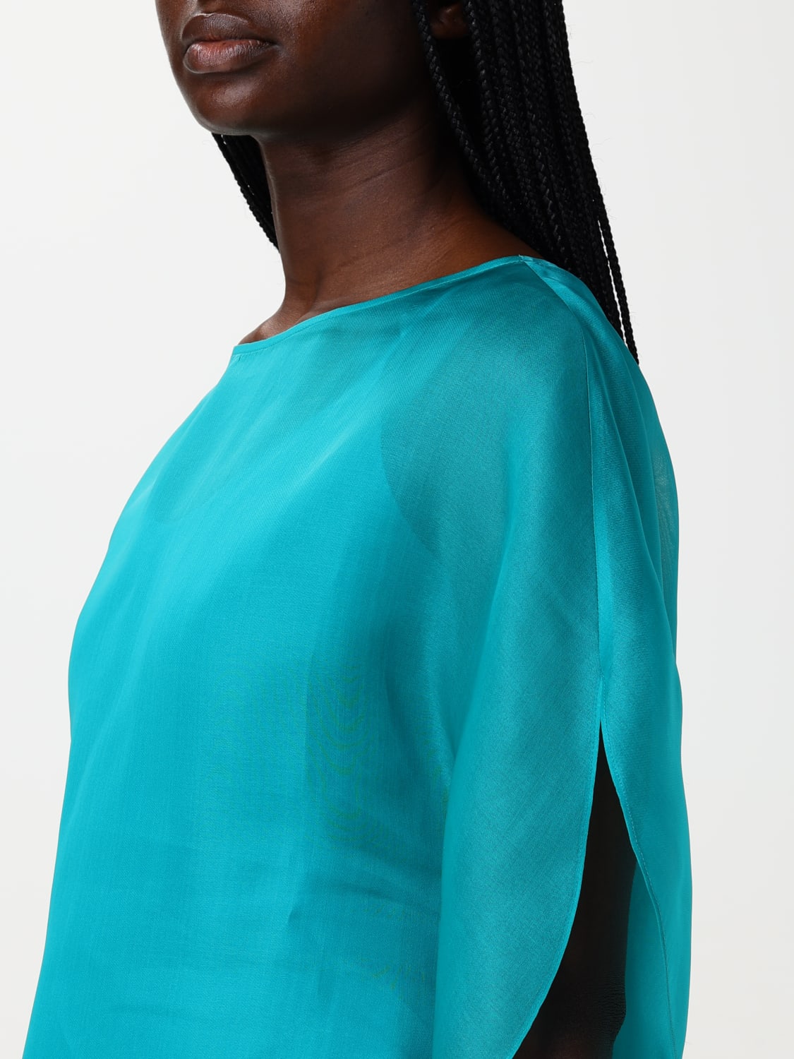 GIANLUCA CAPANNOLO TOP E BLUSE: Blusa Gianluca Capannolo in chiffon , Ottanio - Img 4