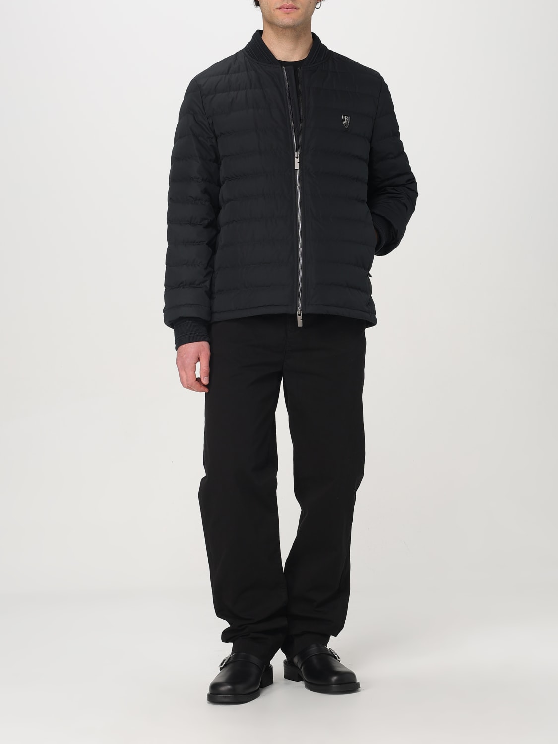 BURBERRY MENSブラック ジャンパー M Burberry EKD-embroidered high-neck Jacket | Black | FARFETCH