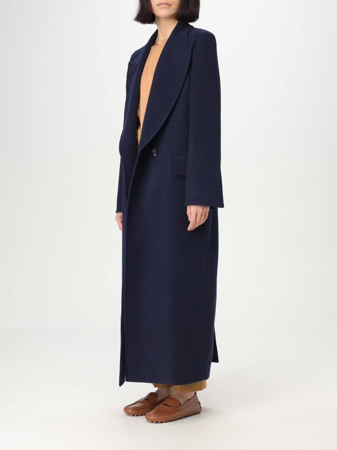 コート 'S Max Mara Woman Coat Blue 2529016071600 012 Virgin wool coat in blue - S Max Mara | Mytheresa