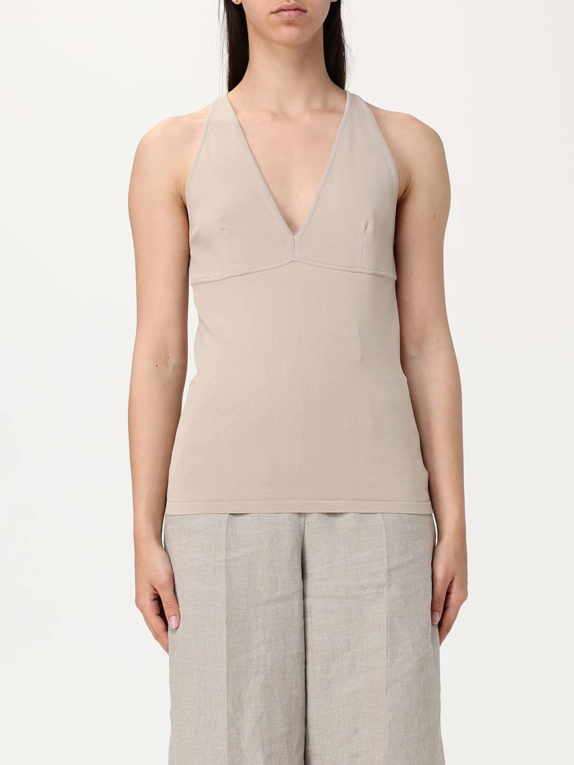 MAX MARA TOP: Top femme Max Mara, Café - Img 1