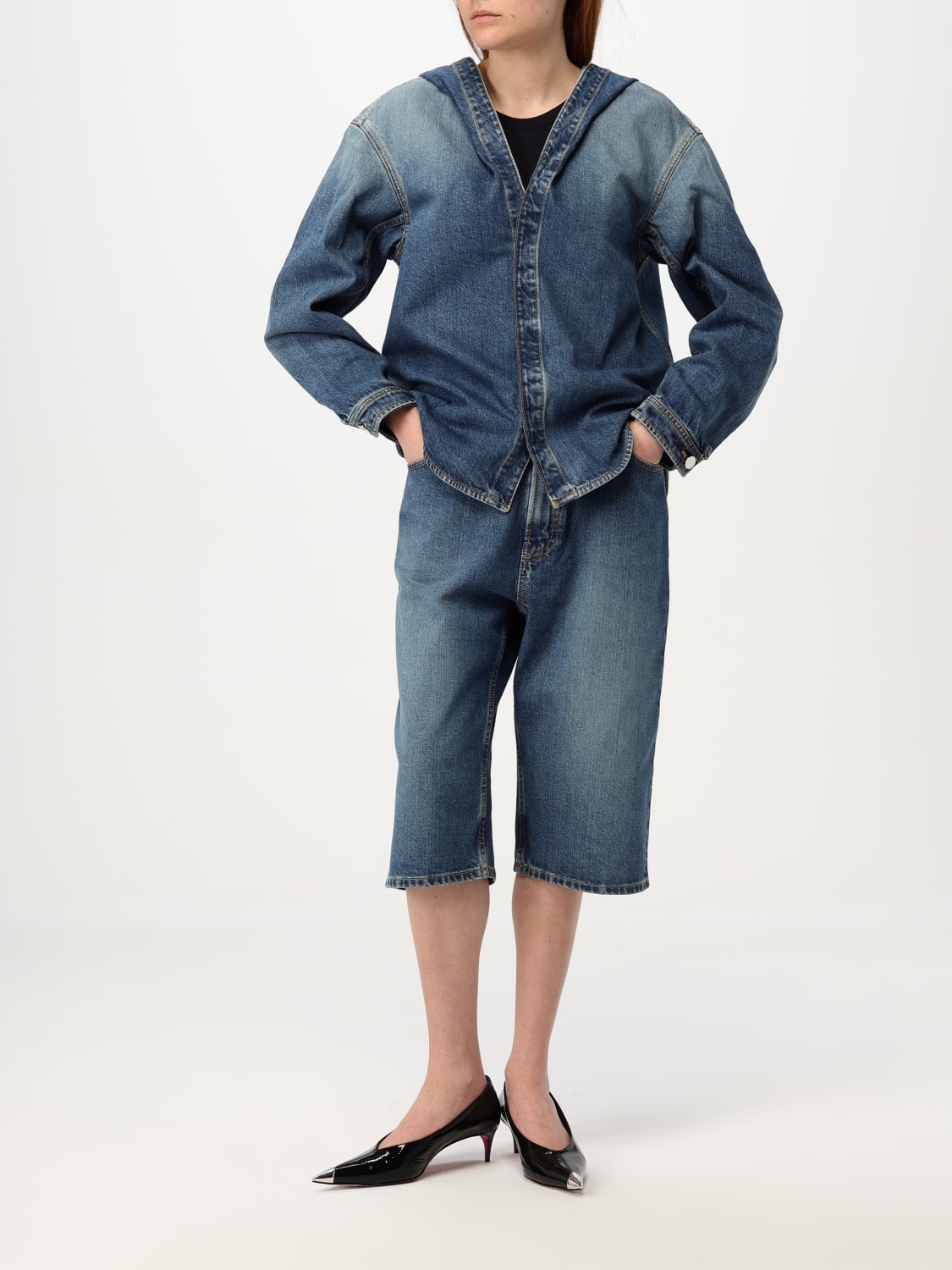 ALAÏA SHORTS: AlaÏa women's Bermuda shorts, Denim - Img 2