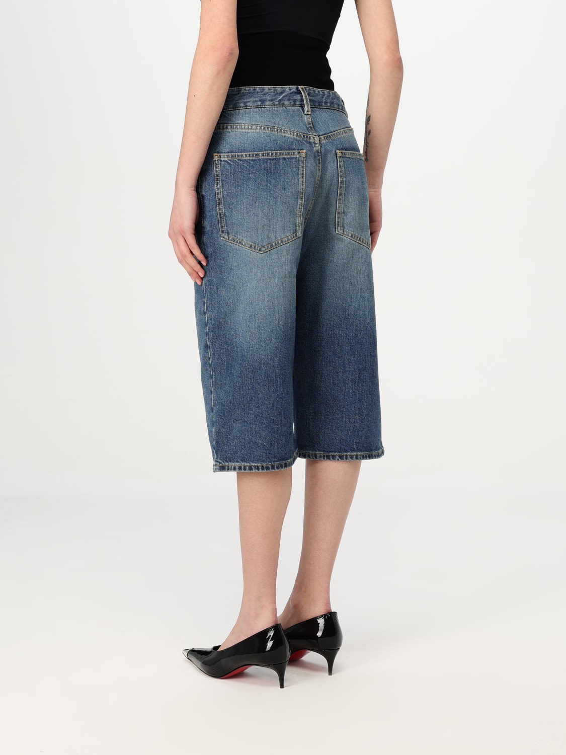 ALAÏA SHORTS: AlaÏa women's Bermuda shorts, Denim - Img 3