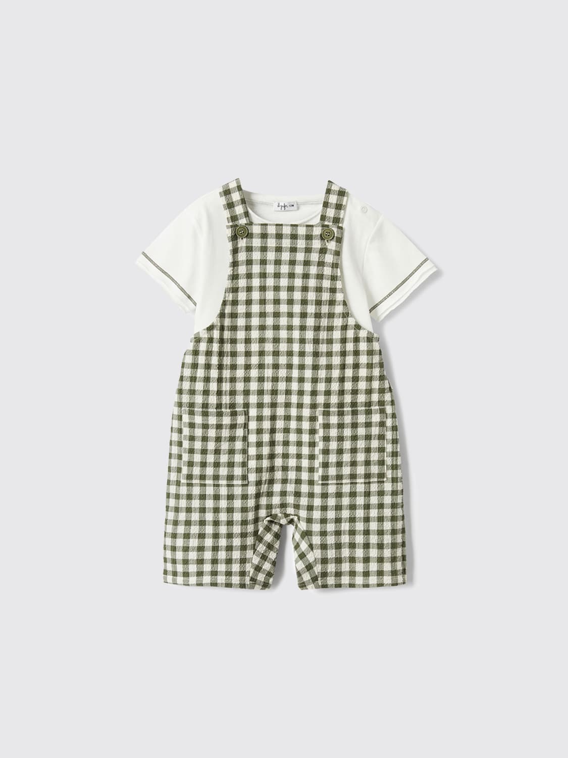 IL GUFO JUMPSUIT: Romper kids Il Gufo, Green - Img 1
