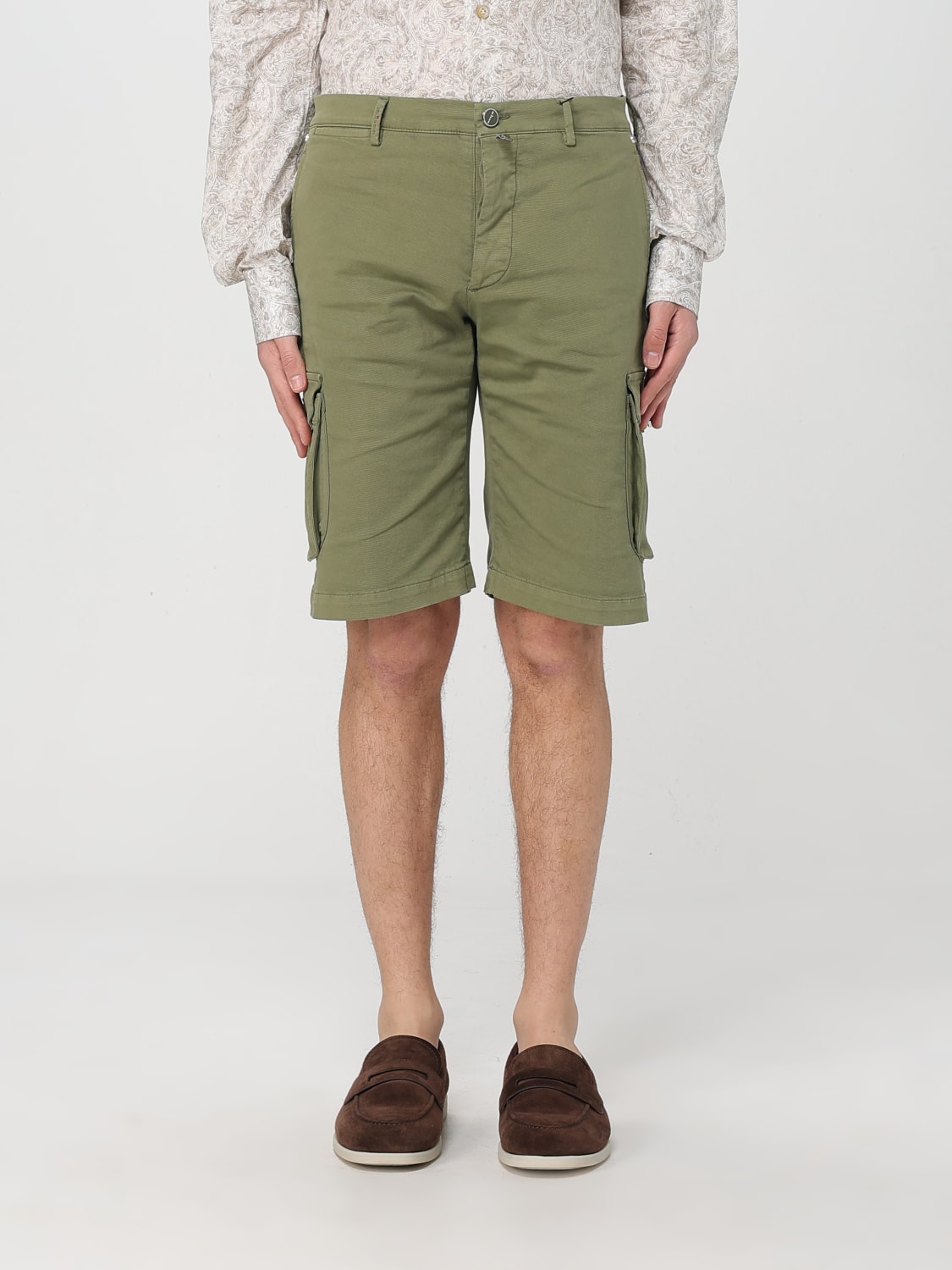 Kiton Outlet: stretch cotton cargo shorts - Green | Kiton Kiton Outlet: stretch cotton cargo shorts - Green | Kiton