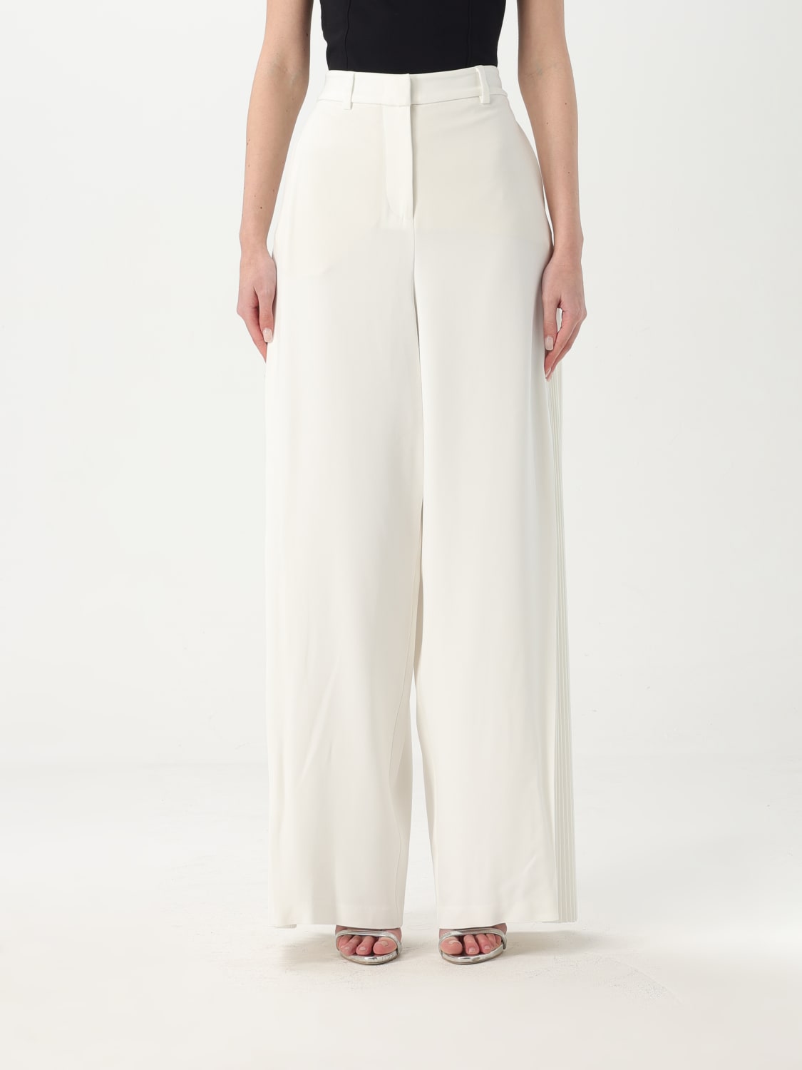 KARL LAGERFELD PANTALONI: Pantalone Karl Lagerfeld in misto cotone , Bianco - Img 1