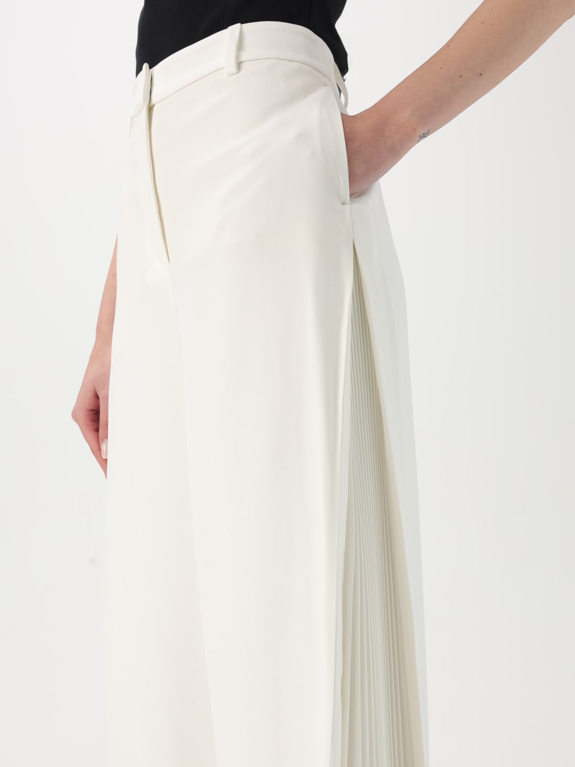 KARL LAGERFELD PANTALONI: Pantalone Karl Lagerfeld in misto cotone , Bianco - Img 3