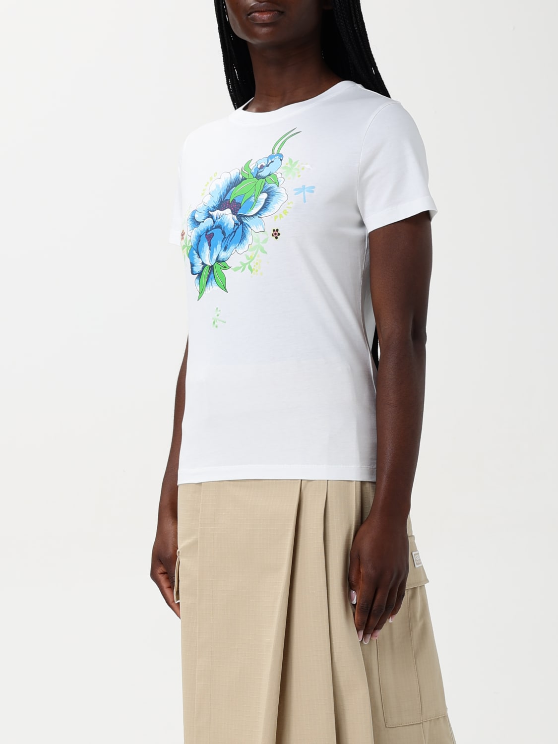 KENZO T-SHIRTS: T-shirt Kenzo in cotone con stampa floreale, Bianco - Img 3