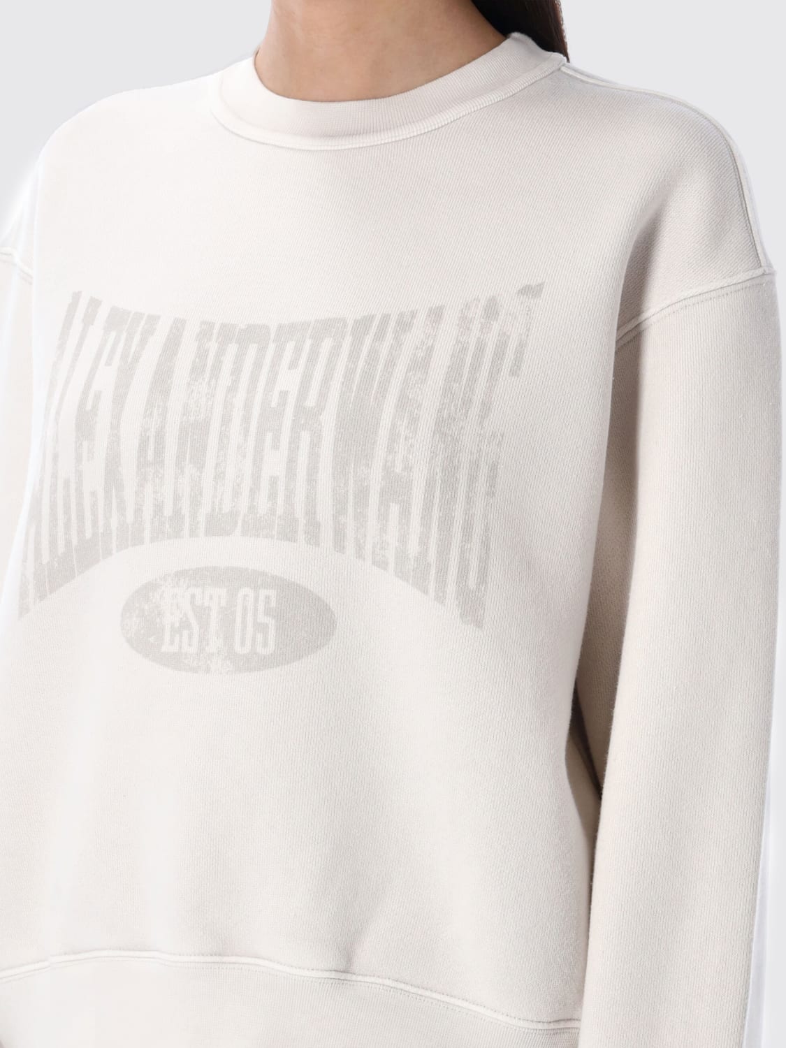 ALEXANDER WANG FELPA: Felpa a girocollo con stampa logo Alexander Wang, Bianco - Img 3