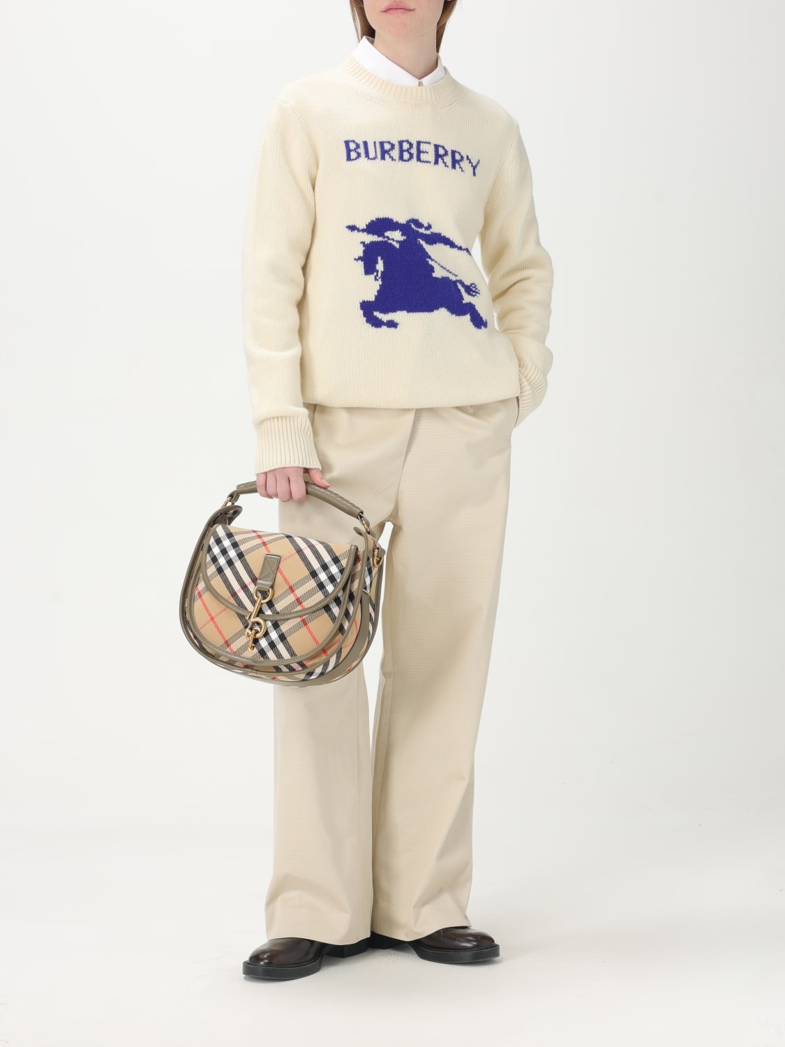 BURBERRY: Shoulder bag woman - Sand | Burberry handbag