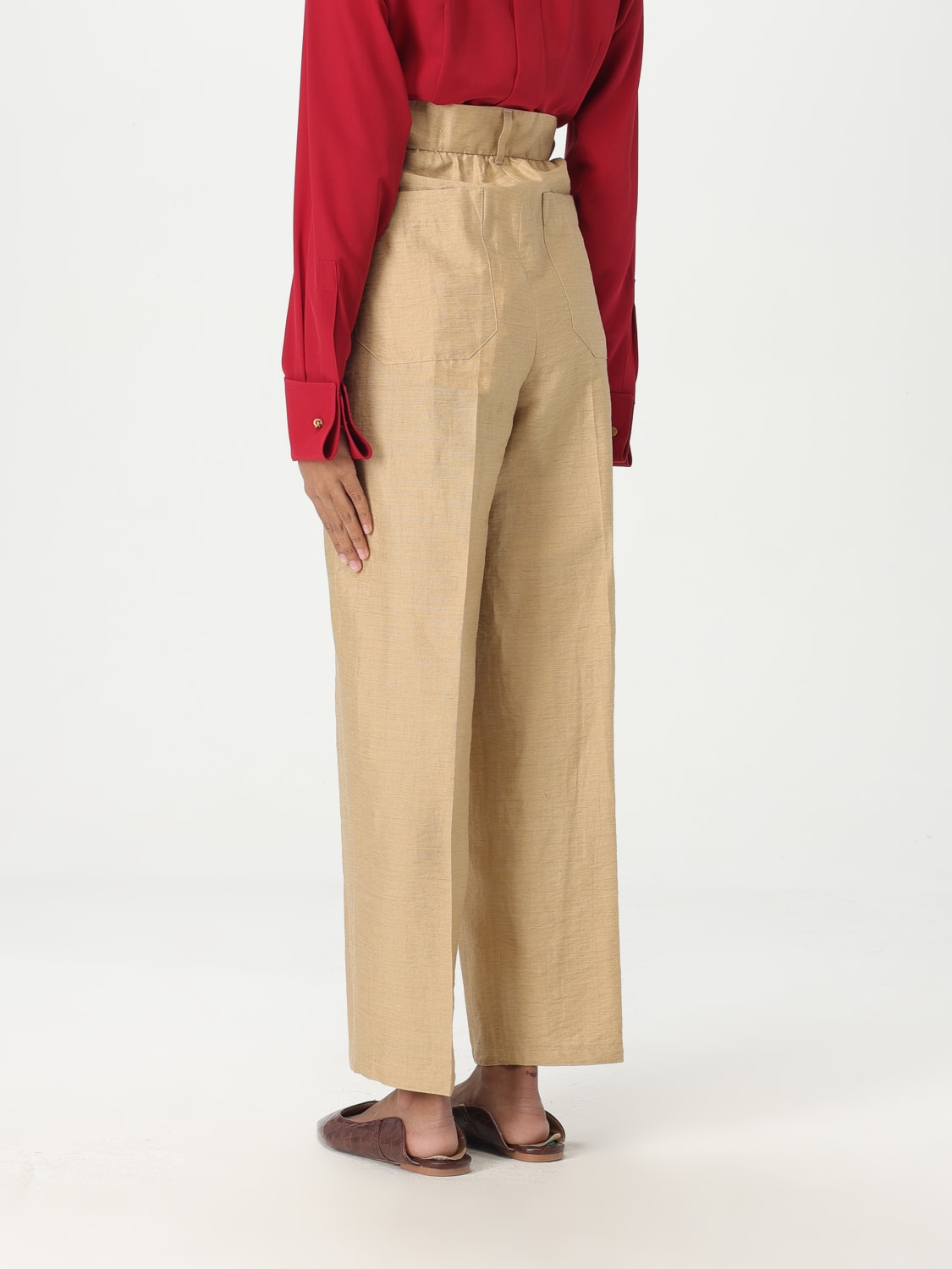 MAX MARA PANTALONE: Pantalone Max Mara in misto seta , Beige - Img 2