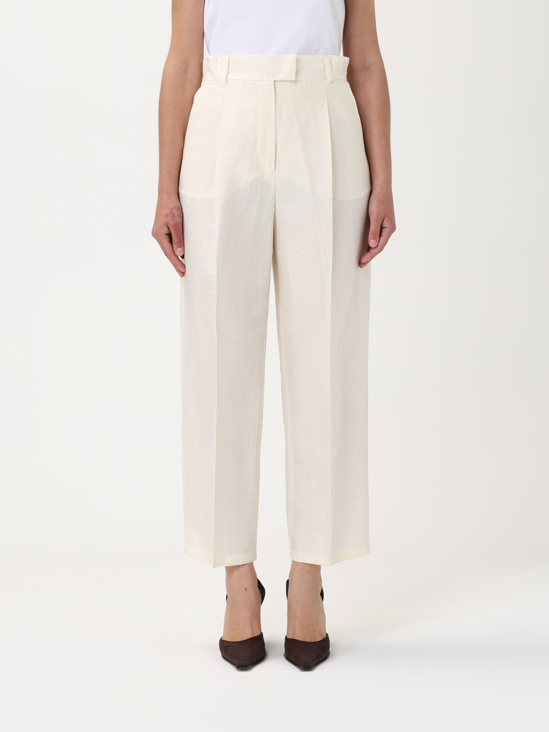 パンツ MAX MARA Woman Pants Ivory 2511131019600 001 MAX MARA: Pants woman - Ivory | Max Mara pants 2511131019600