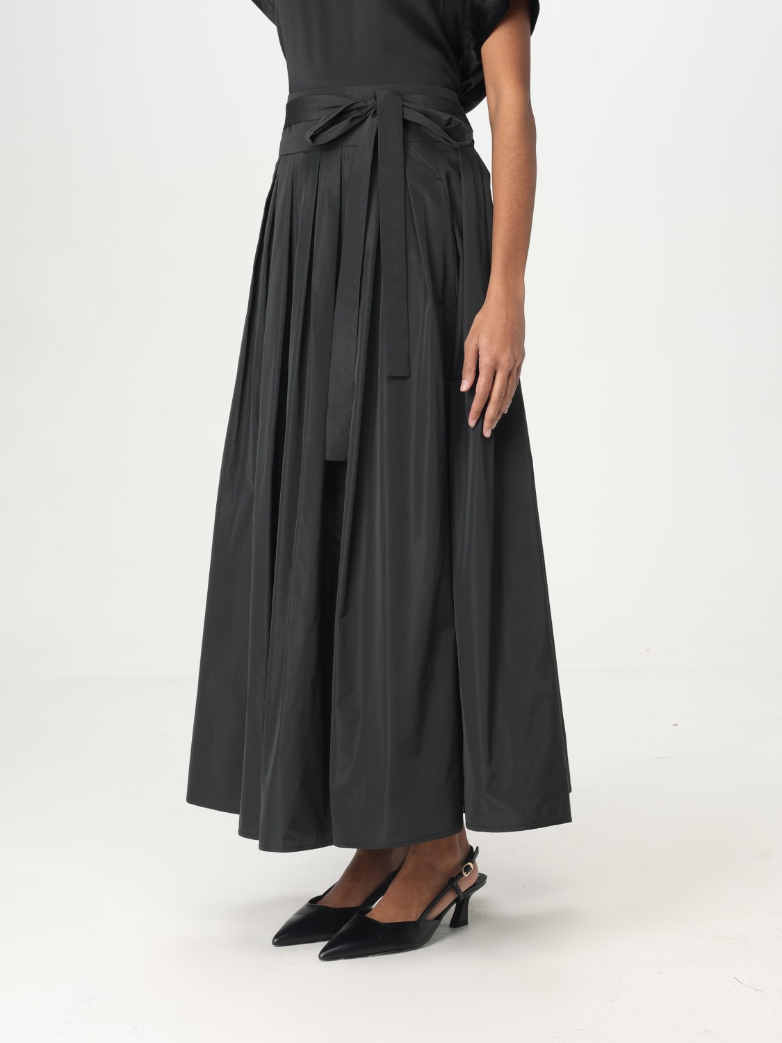 スカート MAX MARA Woman Skirt Black 2511101018600 002 Yamato cotton & linen canvas midi skirt - Max Mara - Women