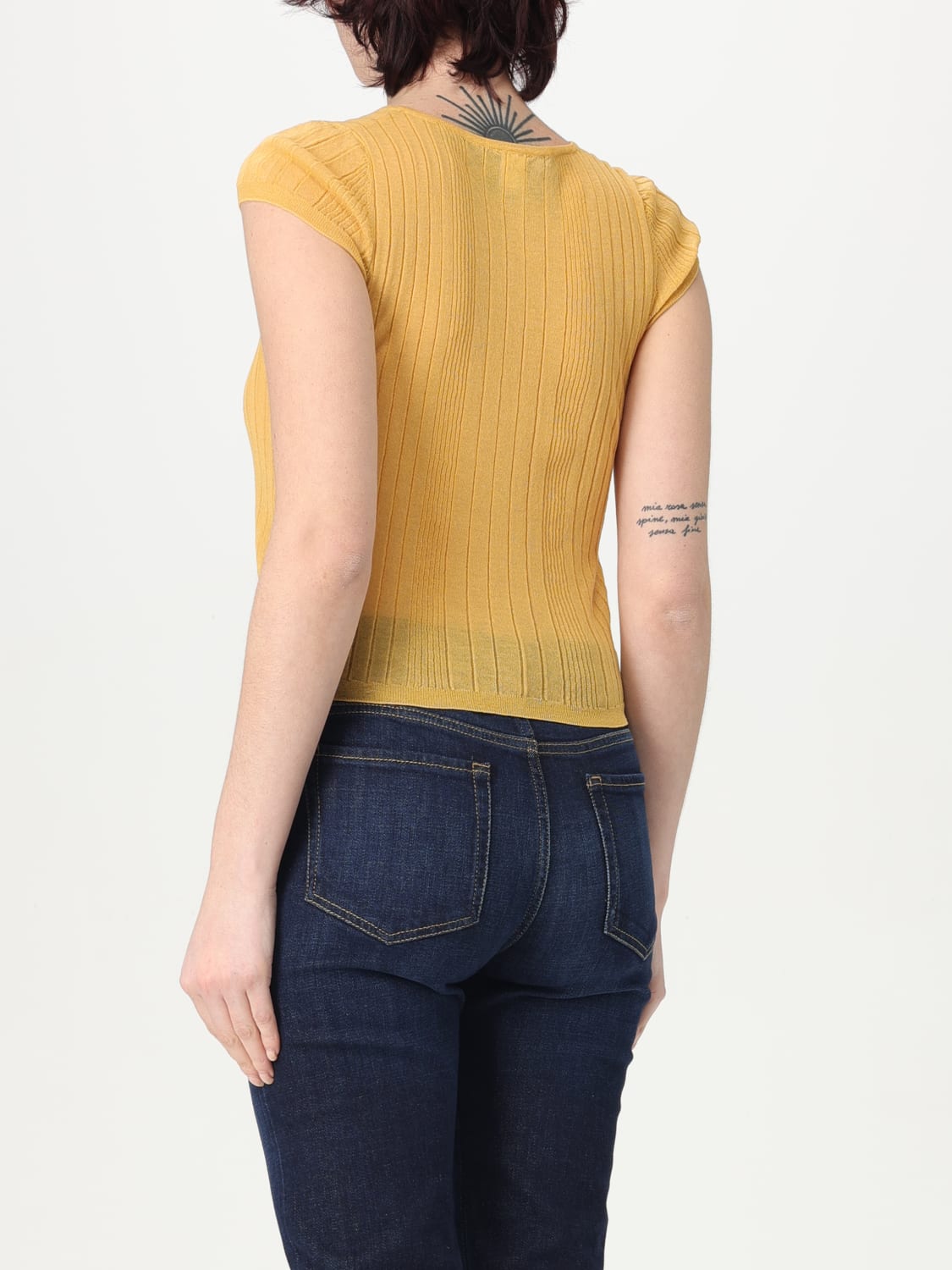 PINKO JERSEY: Jersey mujer Pinko, Amarillo - Img 2