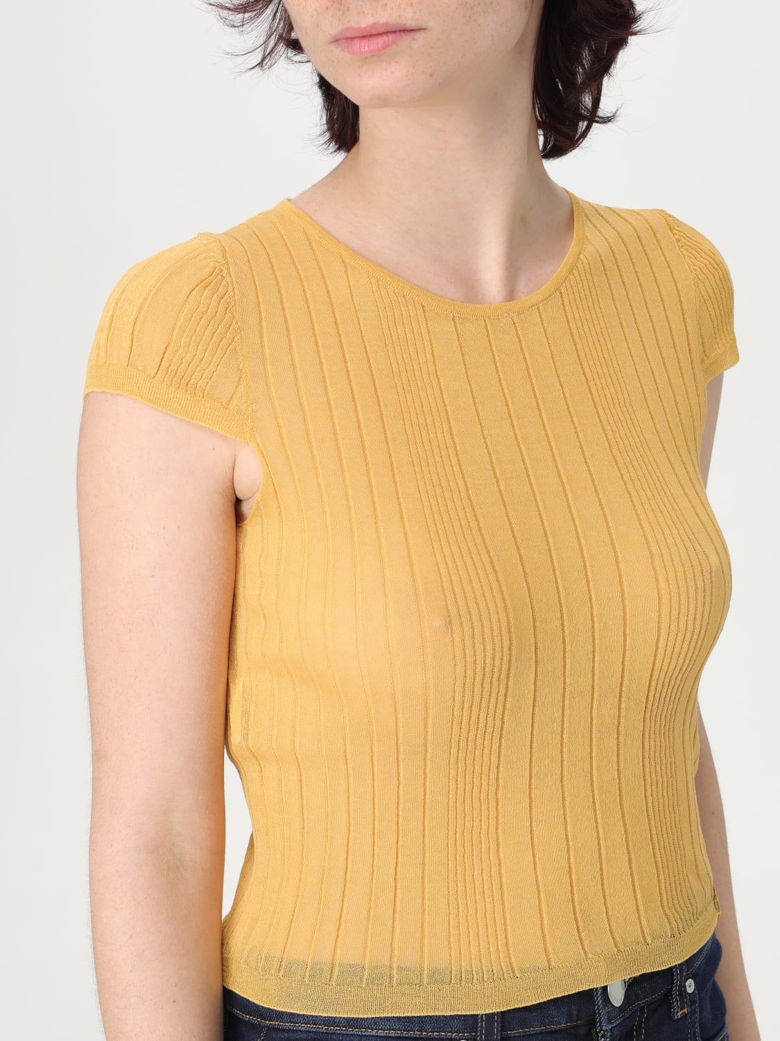 PINKO JERSEY: Jersey mujer Pinko, Amarillo - Img 3