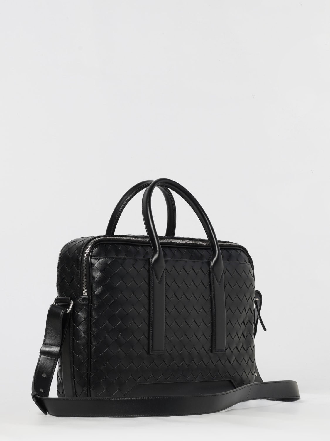 BOTTEGA VENETA BORSA: Borsa Business Getaway Bottega Veneta in pelle intrecciata , Nero - Img 3