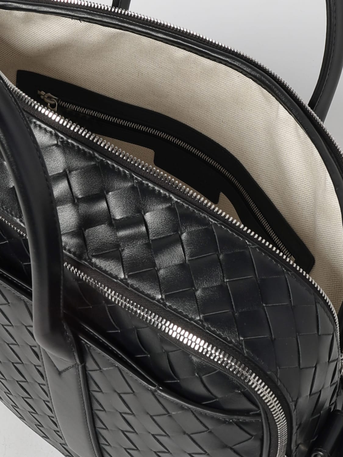BOTTEGA VENETA BORSA: Borsa Business Getaway Bottega Veneta in pelle intrecciata , Nero - Img 5