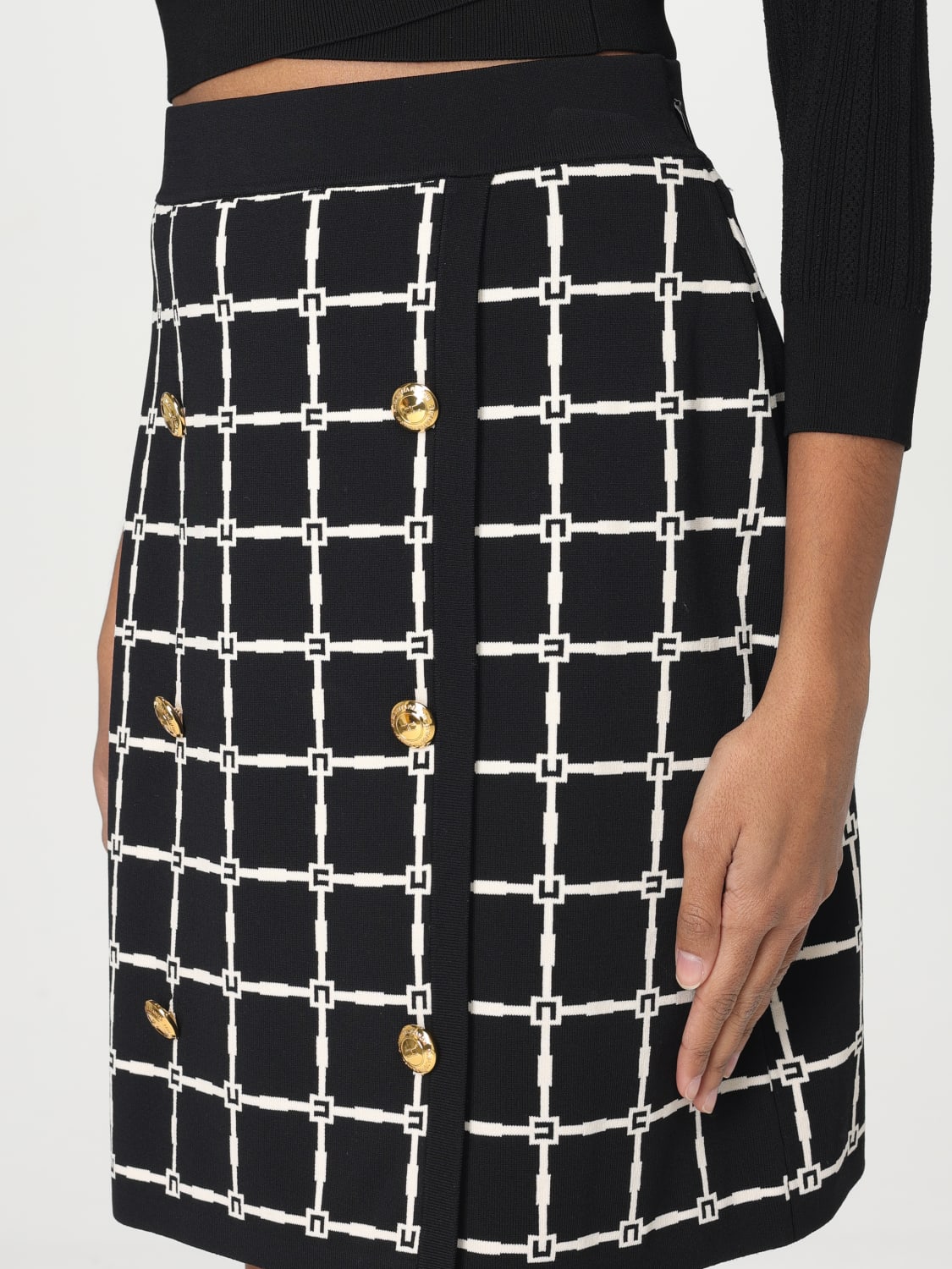 スカート ELISABETTA FRANCHI Woman Skirt Black GK01B 110 Elisabetta Franchi Outlet: Skirt woman - Black | Elisabetta