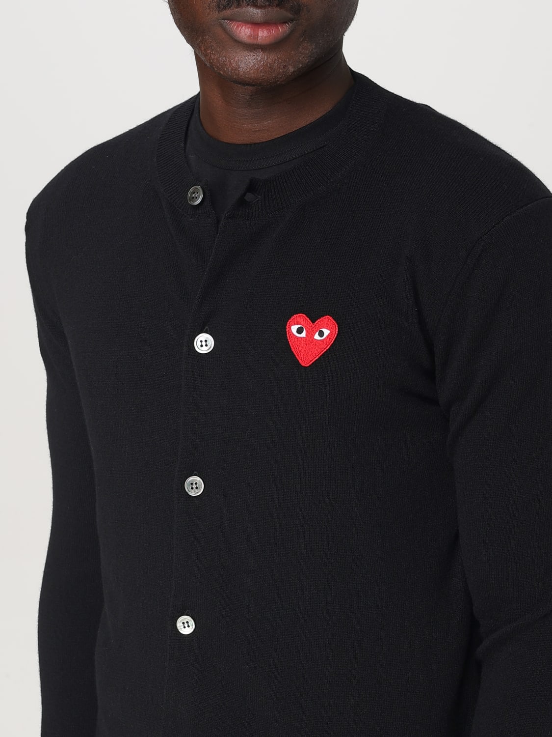 PLAY COMME des GARÇONS カーディガン ブラック L PLAY COMME des GARÇONS: Unisex Round Neck Cardigan (BLACK