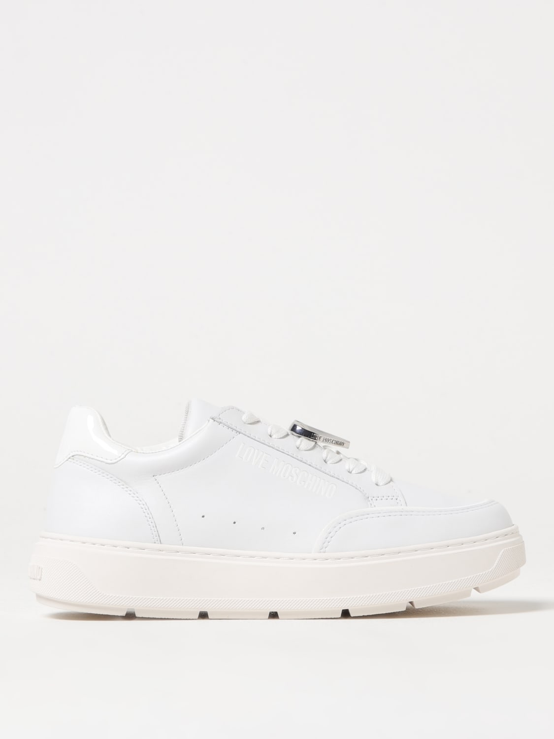 LOVE MOSCHINO SNEAKERS: Schnürschuhe damen Love Moschino, Weiß - Img 1