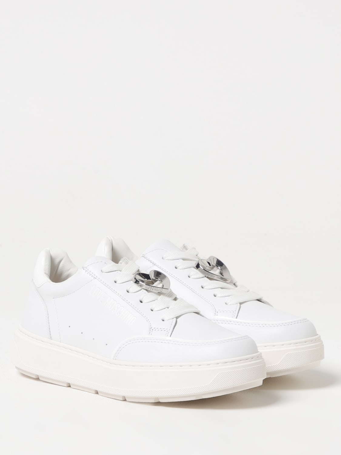 LOVE MOSCHINO SNEAKERS: Schnürschuhe damen Love Moschino, Weiß - Img 2