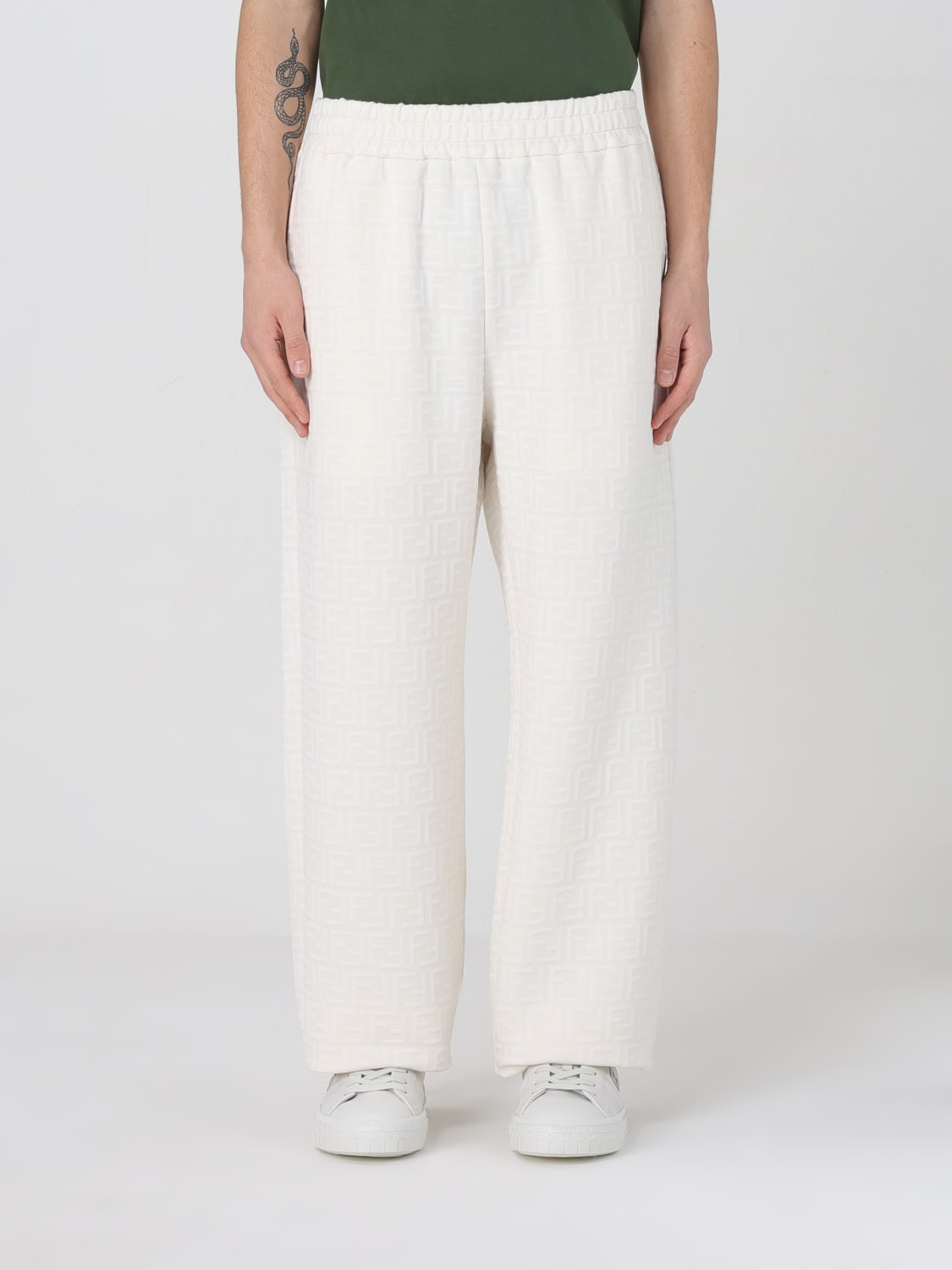 FENDI PANTS: Pants men Fendi, White - Img 1
