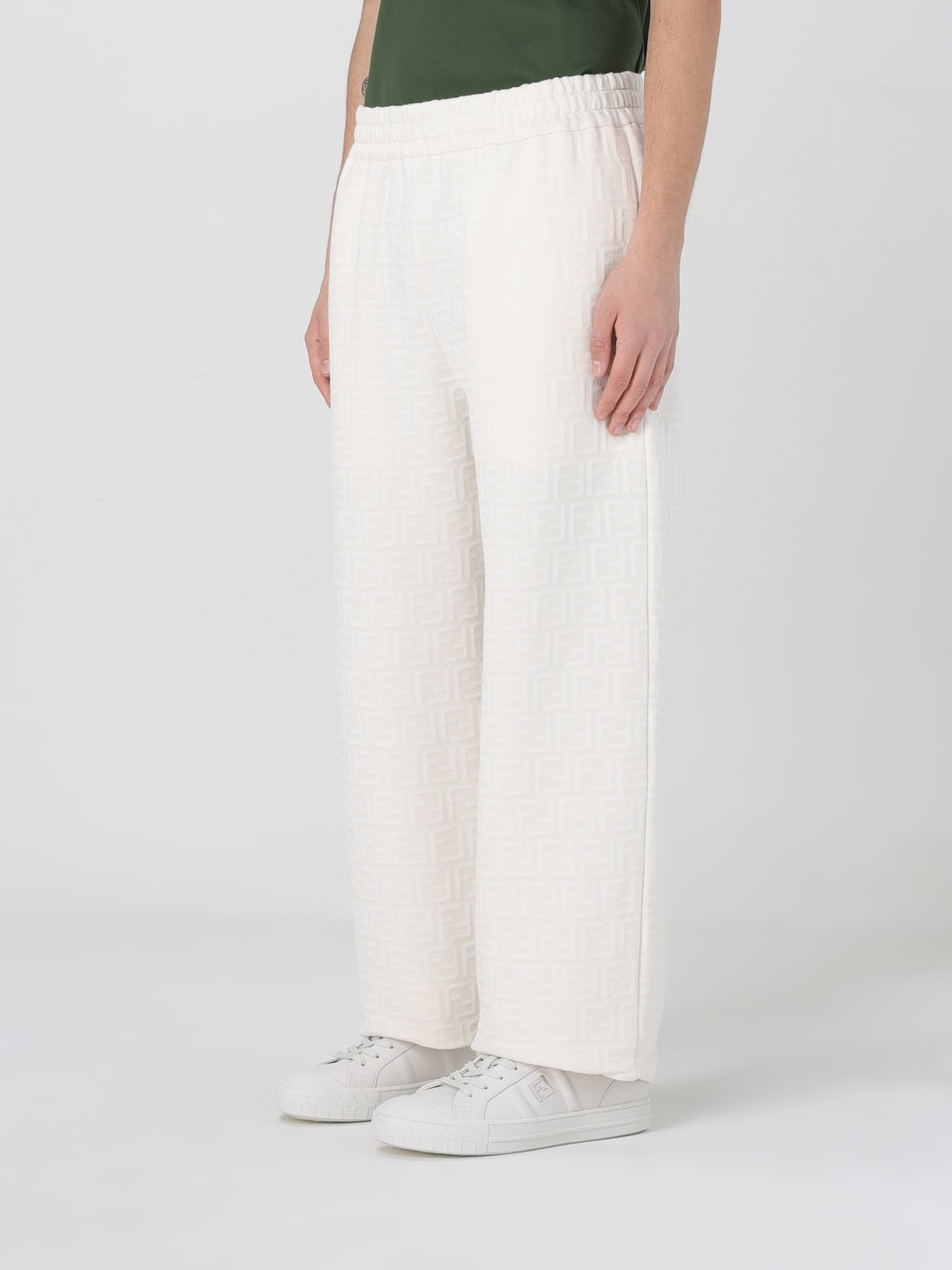 FENDI PANTS: Pants men Fendi, White - Img 4