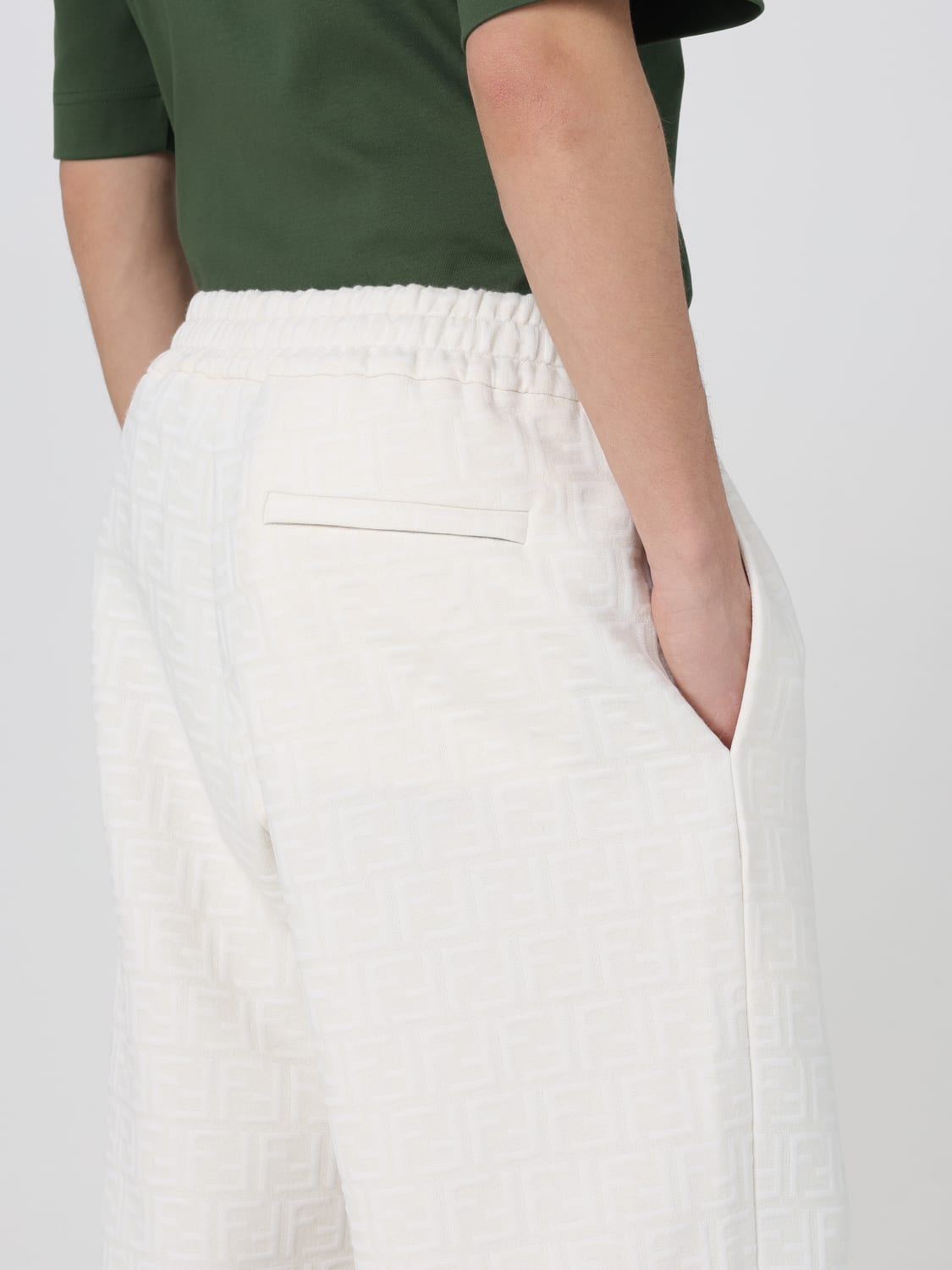 FENDI PANTS: Pants men Fendi, White - Img 5