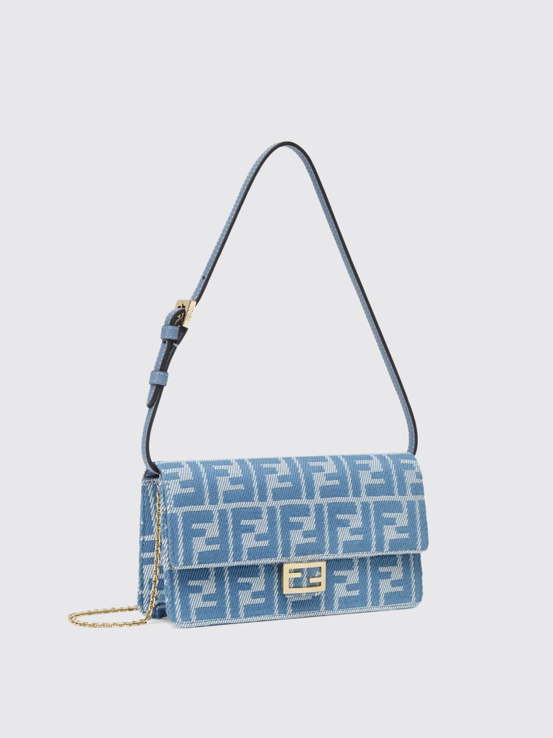 ショルダーバッグ・ポシェット FENDI Woman Crossbody bags Gnawed Blue 8M0498AUNJ F1SKL FENDI: Wallet woman - Gnawed Blue | Fendi crossbody bags