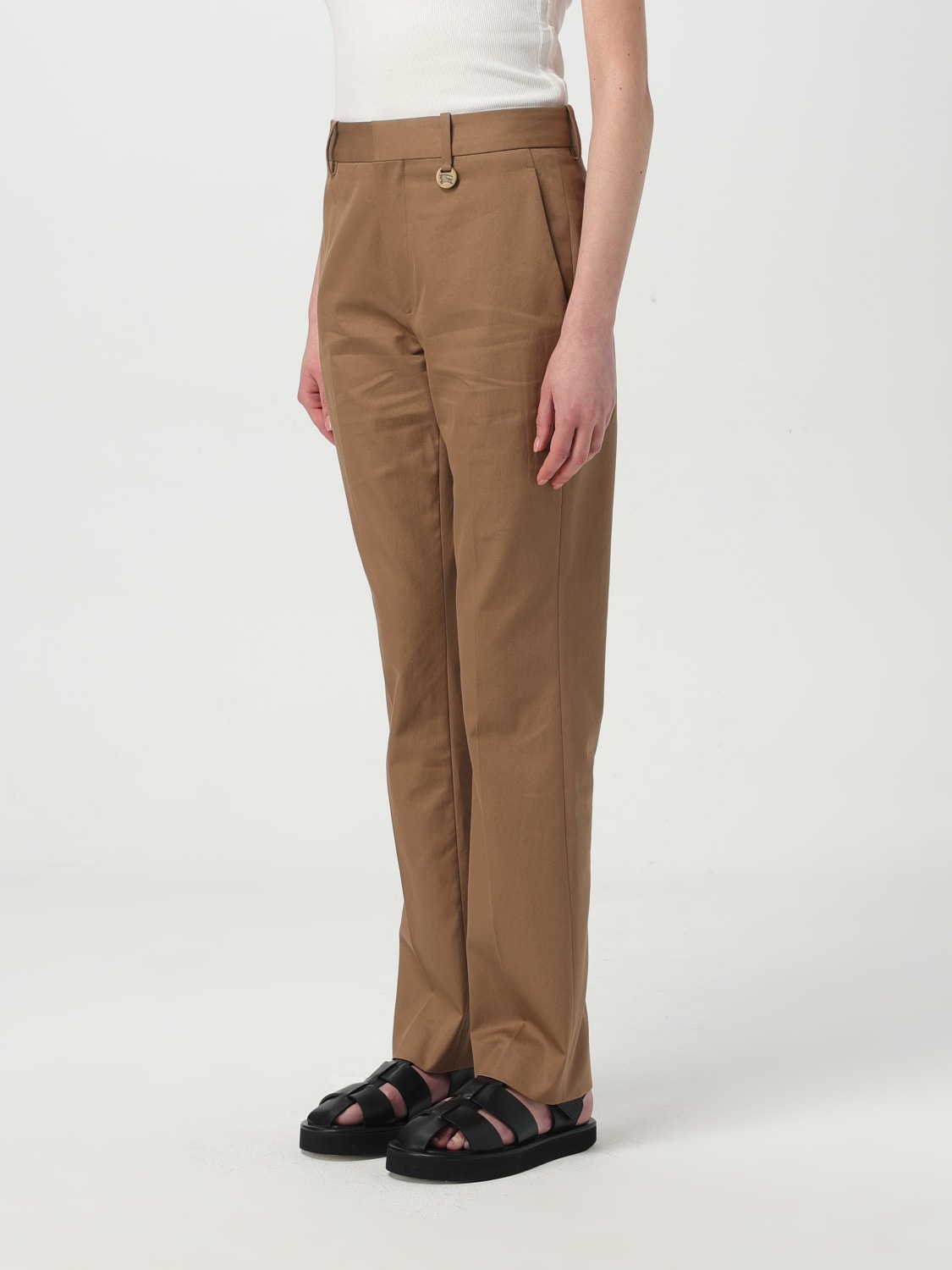 BURBERRY PANTALONI: Pantalone classico Burberry in cotone , Beige - Img 4