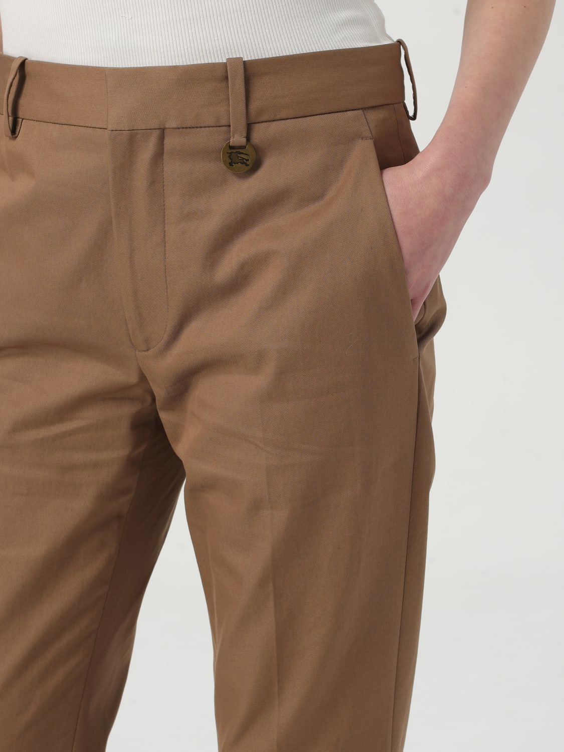 BURBERRY PANTALONI: Pantalone classico Burberry in cotone , Beige - Img 5