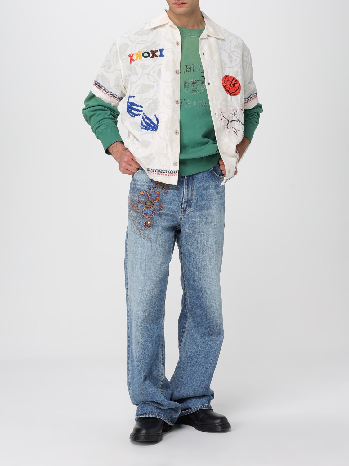 KHOKI 25SS Cowboy T-shirt ホワイト Cowboy-print T-shirt | KHOKI（コッキ） |Good Wood Online Store