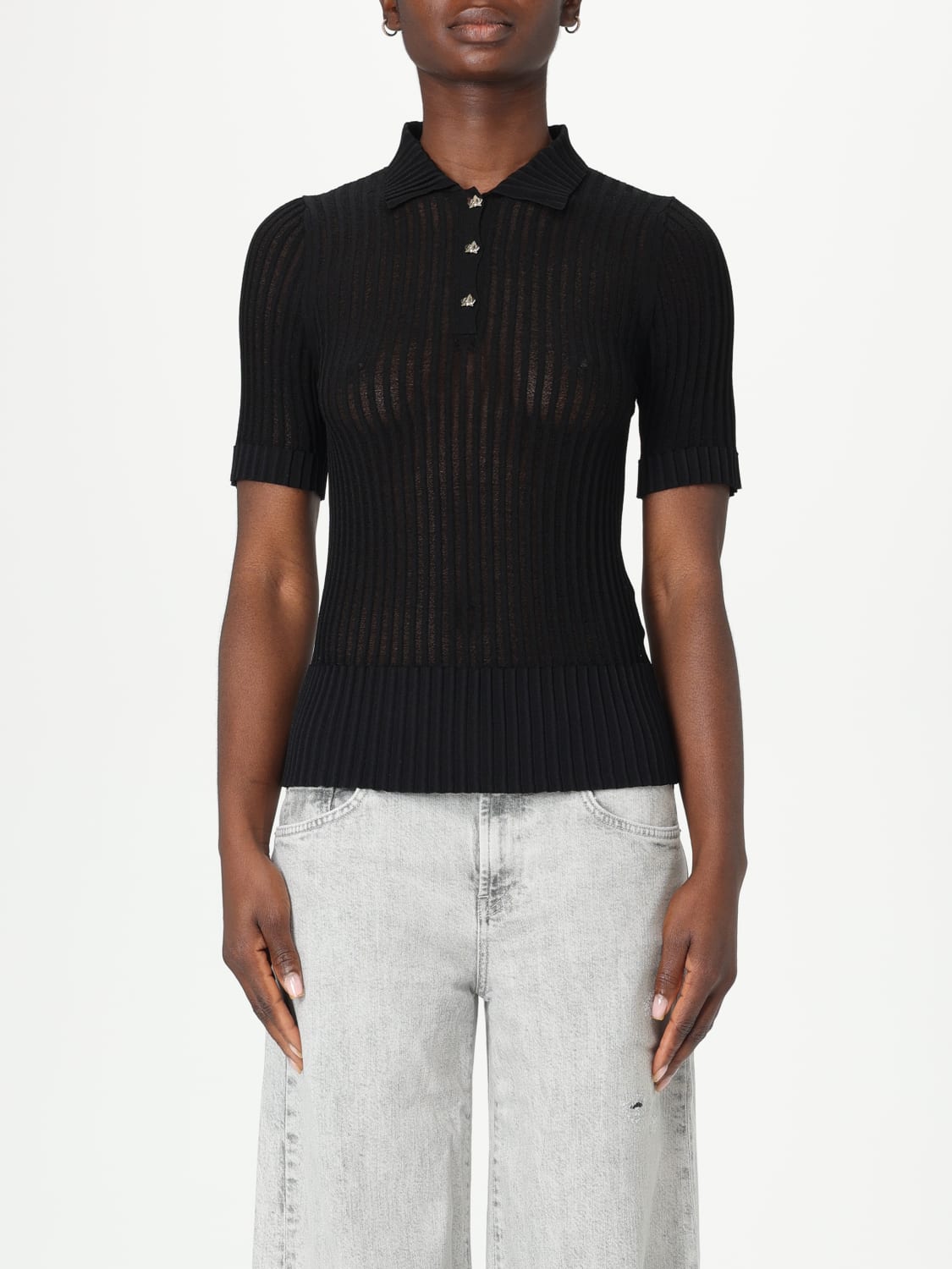 GENNY POLO衫: 毛衣 女士 Genny, 黑色 - Img 1