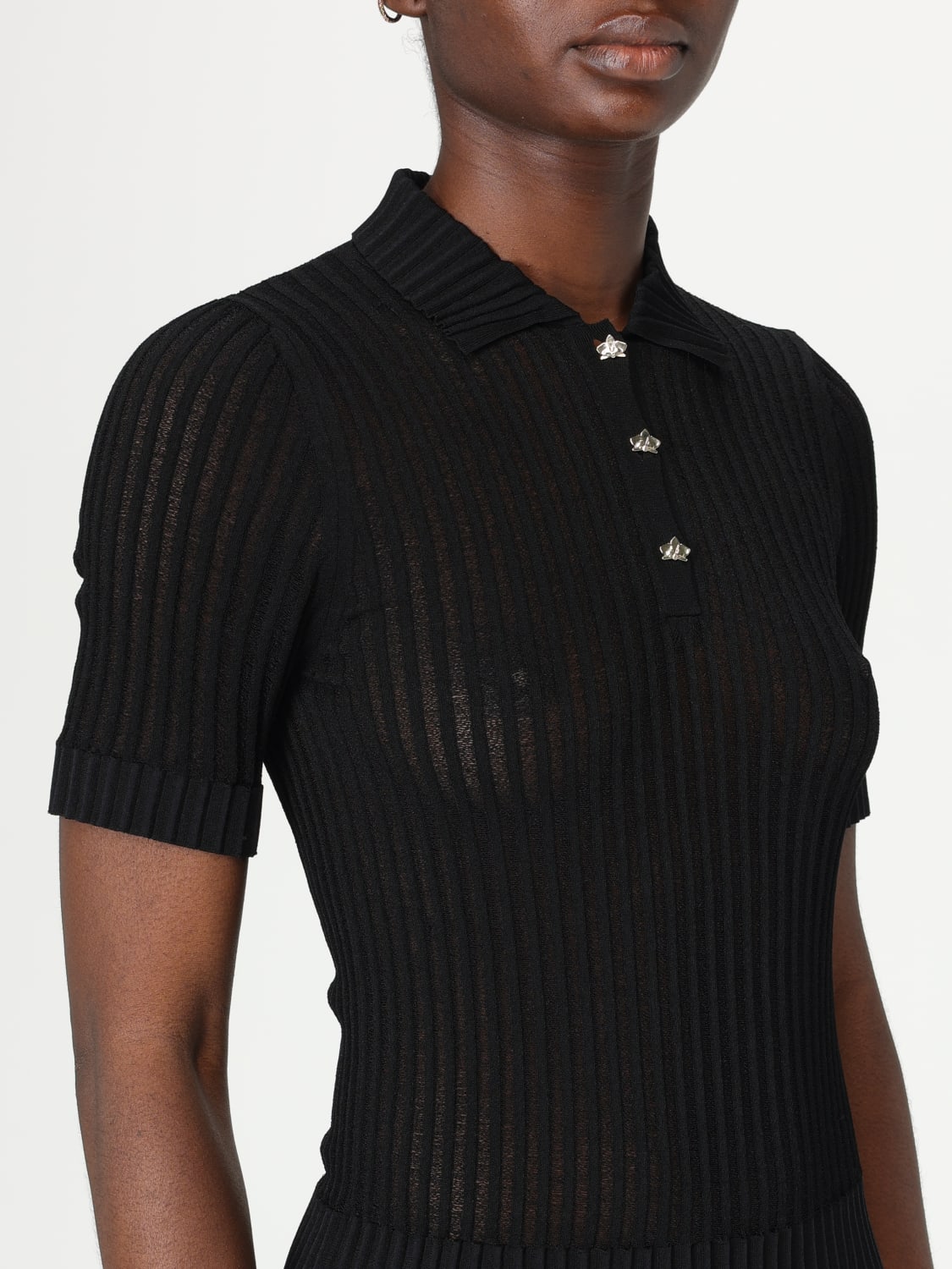 GENNY POLO衫: 毛衣 女士 Genny, 黑色 - Img 3