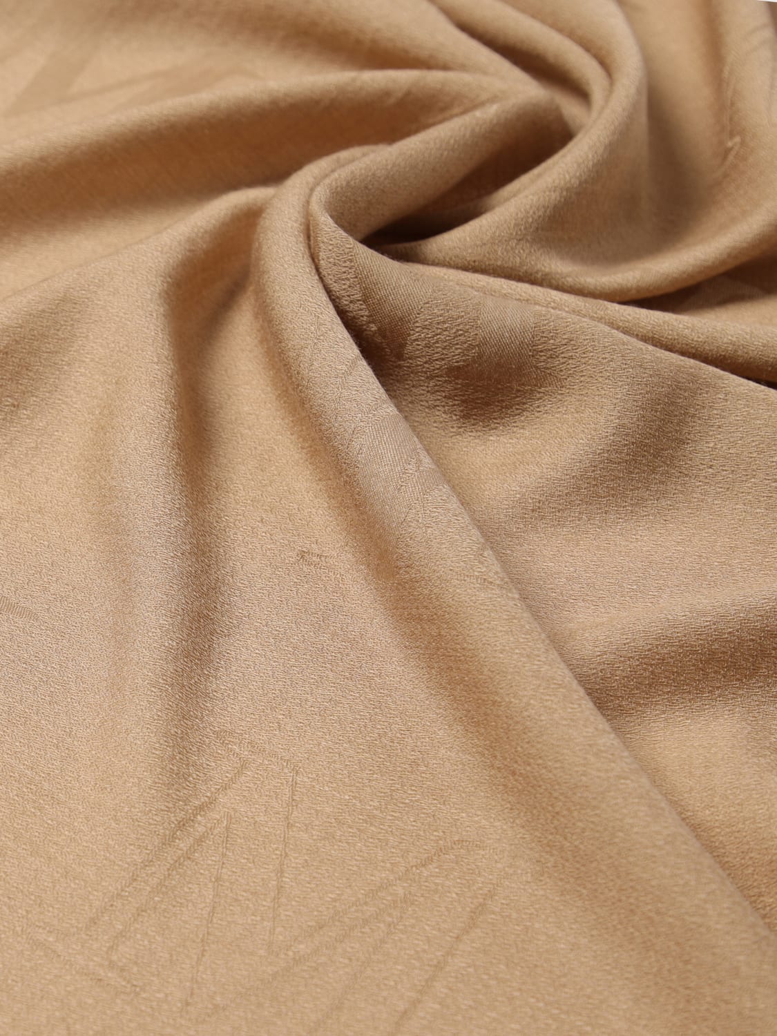 MAX MARA SCIARPA: Sciarpa Max Mara in seta e cashmere con logo jacquard , Marrone - Img 3