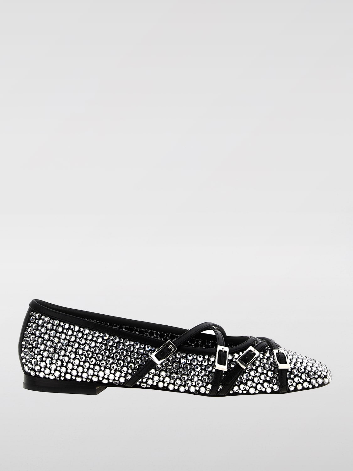 MACH&MACH BALLERINE: Ballerina Mach&Mach in pelle con strass all over , Nero - Img 1