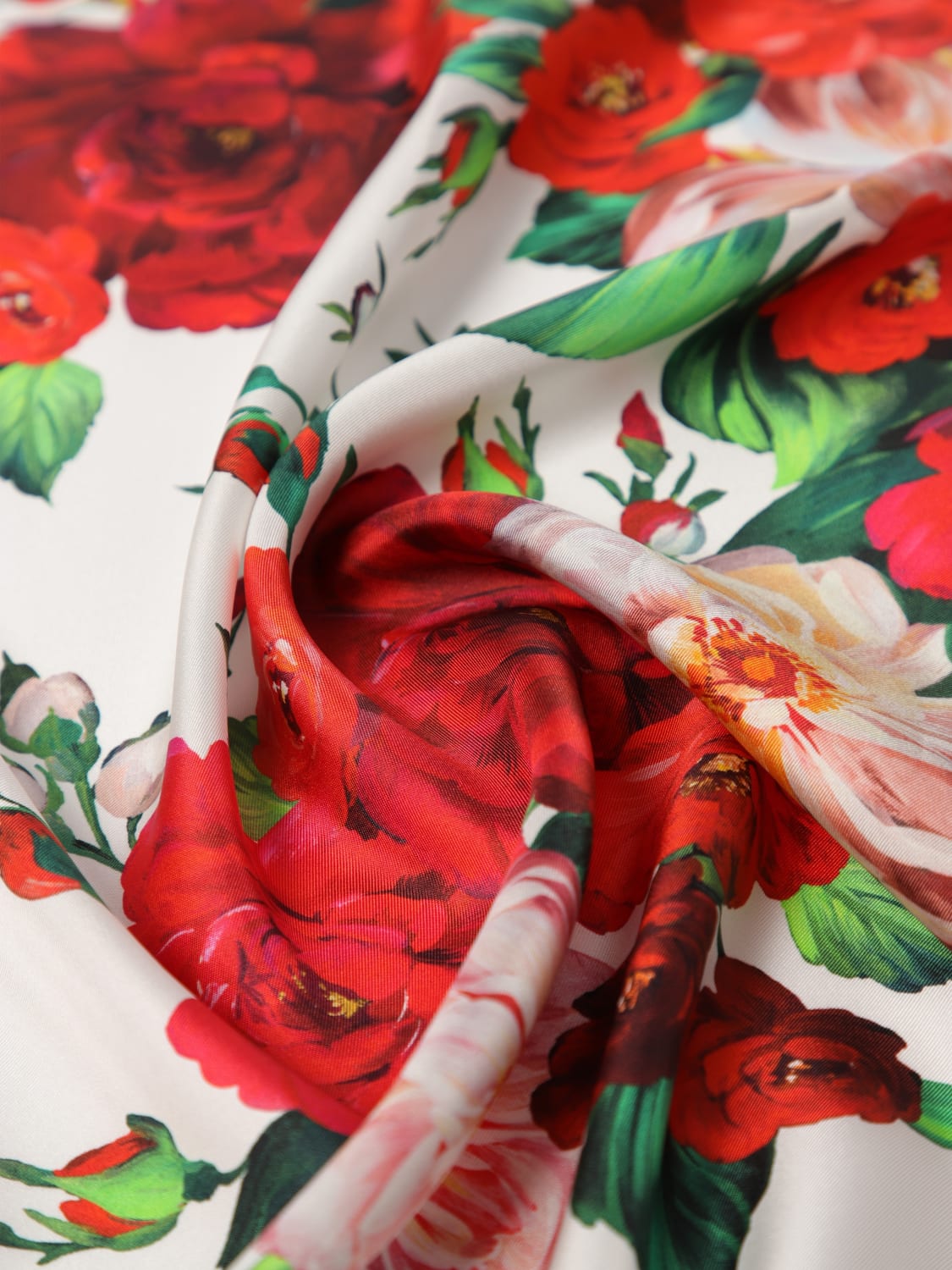 スカーフ DOLCE & GABBANA Woman Scarf White FN090RGDC4Z HD5PD DOLCE & GABBANA Scarf White Polka Dots Pattern Silk Fringes