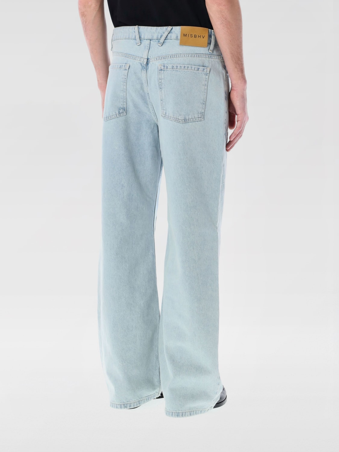 MISBHV JEANS: Jeans Misbhv in denim con dettagli monogram , Blue - Img 2